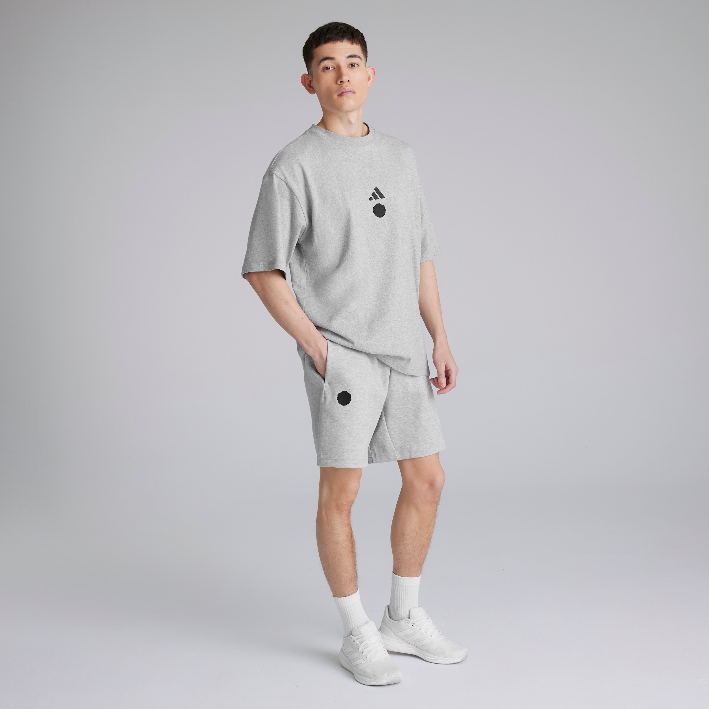 Manchester United x adidas Future Icons Short Grey Marl Gris Détail [3-5]
