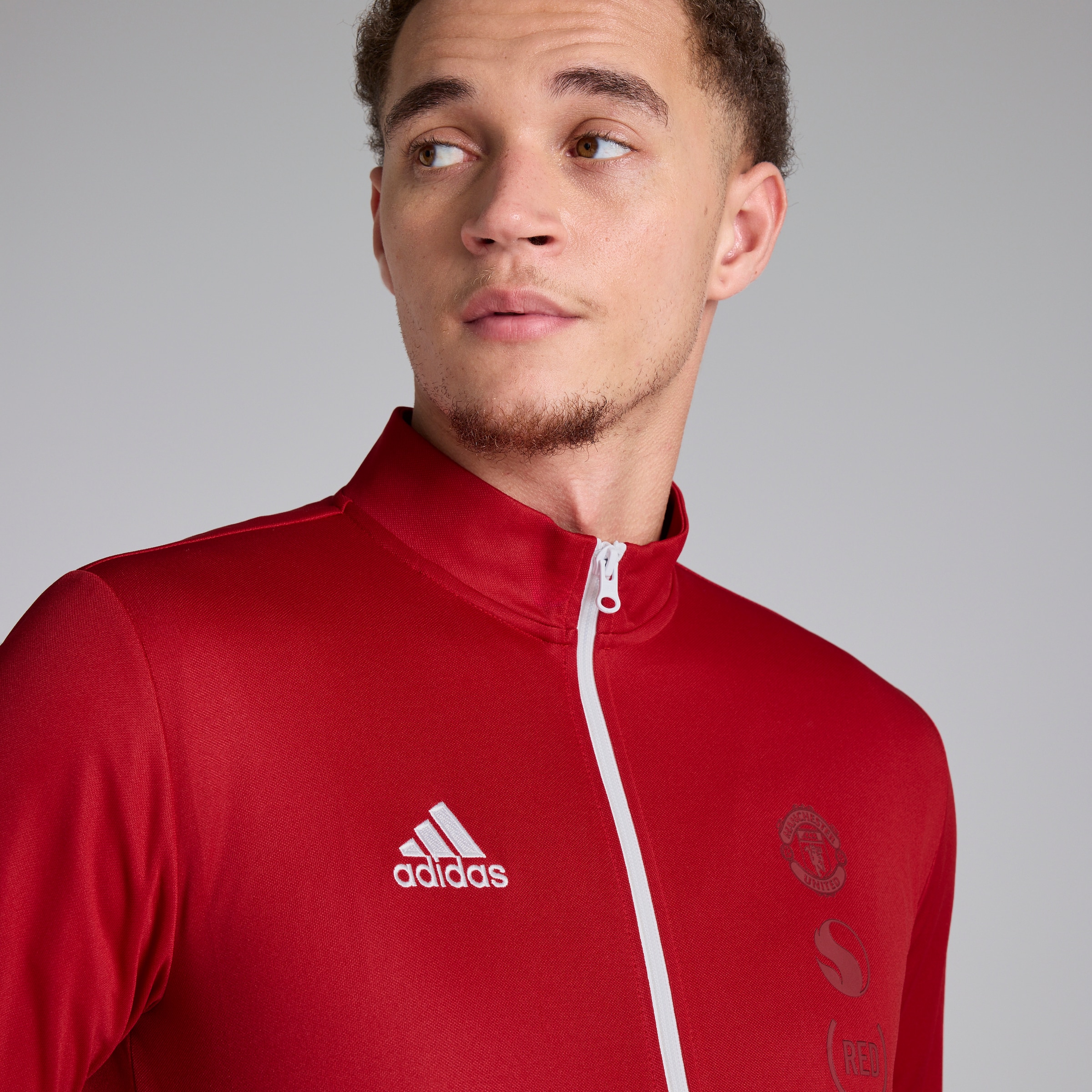Manchester United x adidas RED4LIFE Track Jacket Red Red Detail [6-8]