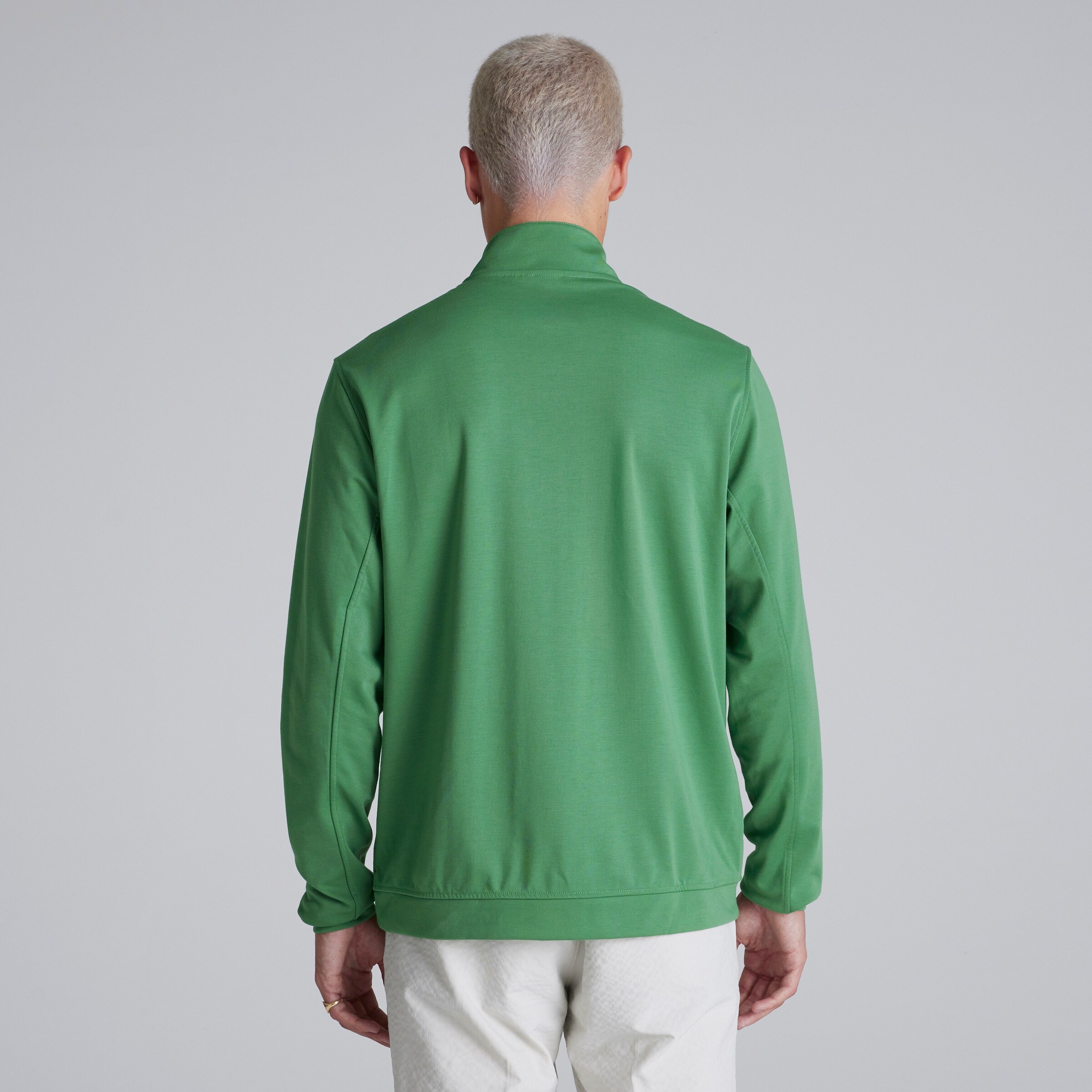 Manchester United x adidas Mens Golf Elevated 1/4 Zip Sweatshirt Green Green Detail [2-7]