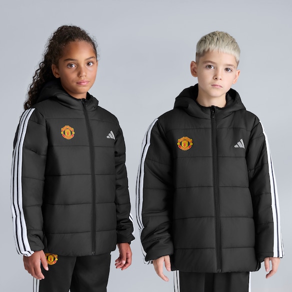 Manchester United x adidas Kids Essentials 3-Stripes Padded Jacket Black Black