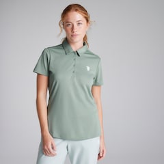 Manchester United x adidas Womens Golf Solid Performance Polo Shirt Green