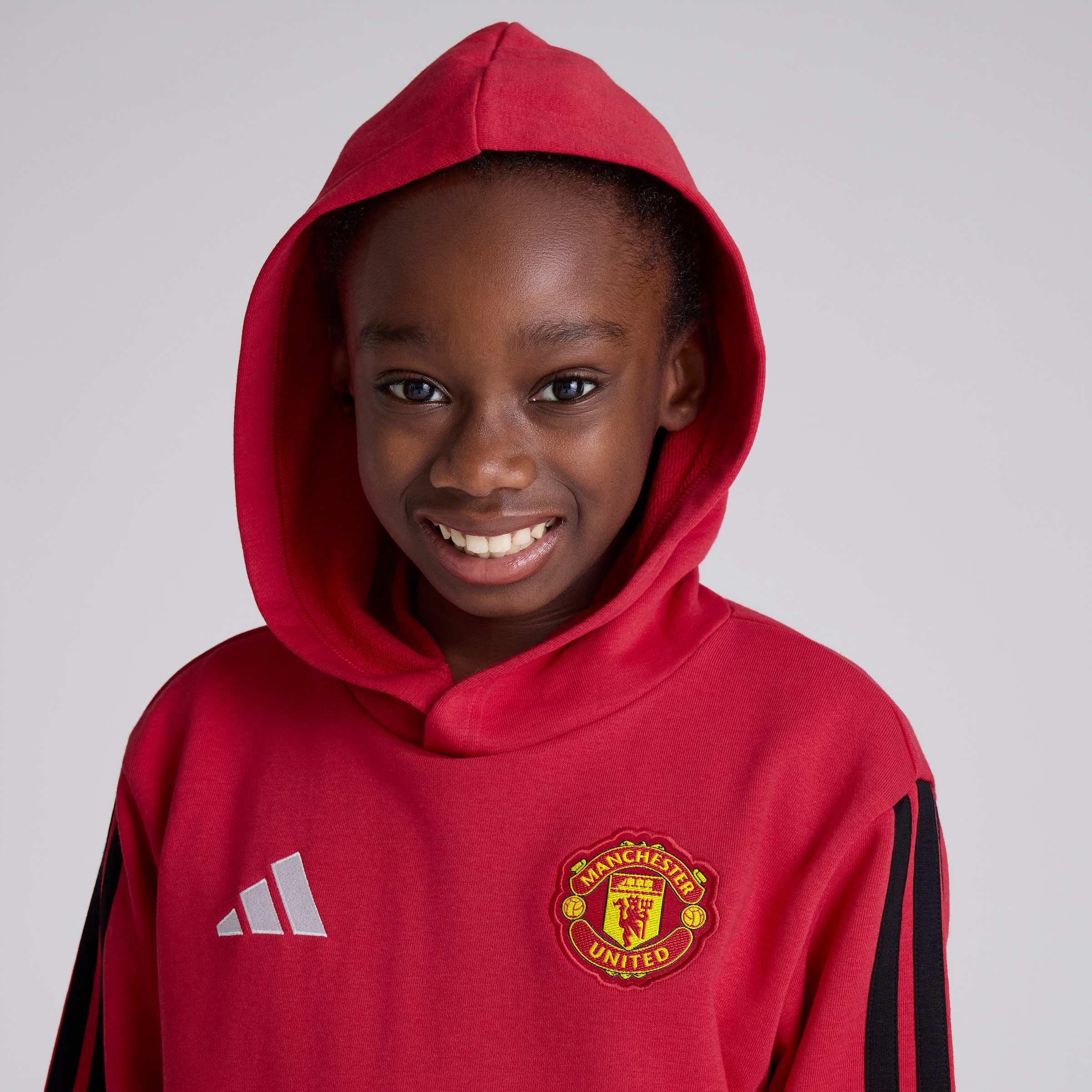 Manchester United x adidas Kids DNA Hoodie Red Red Detail [4-4]