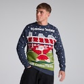 Manchester United Adults Sliding Home For Christmas Jumper Navy