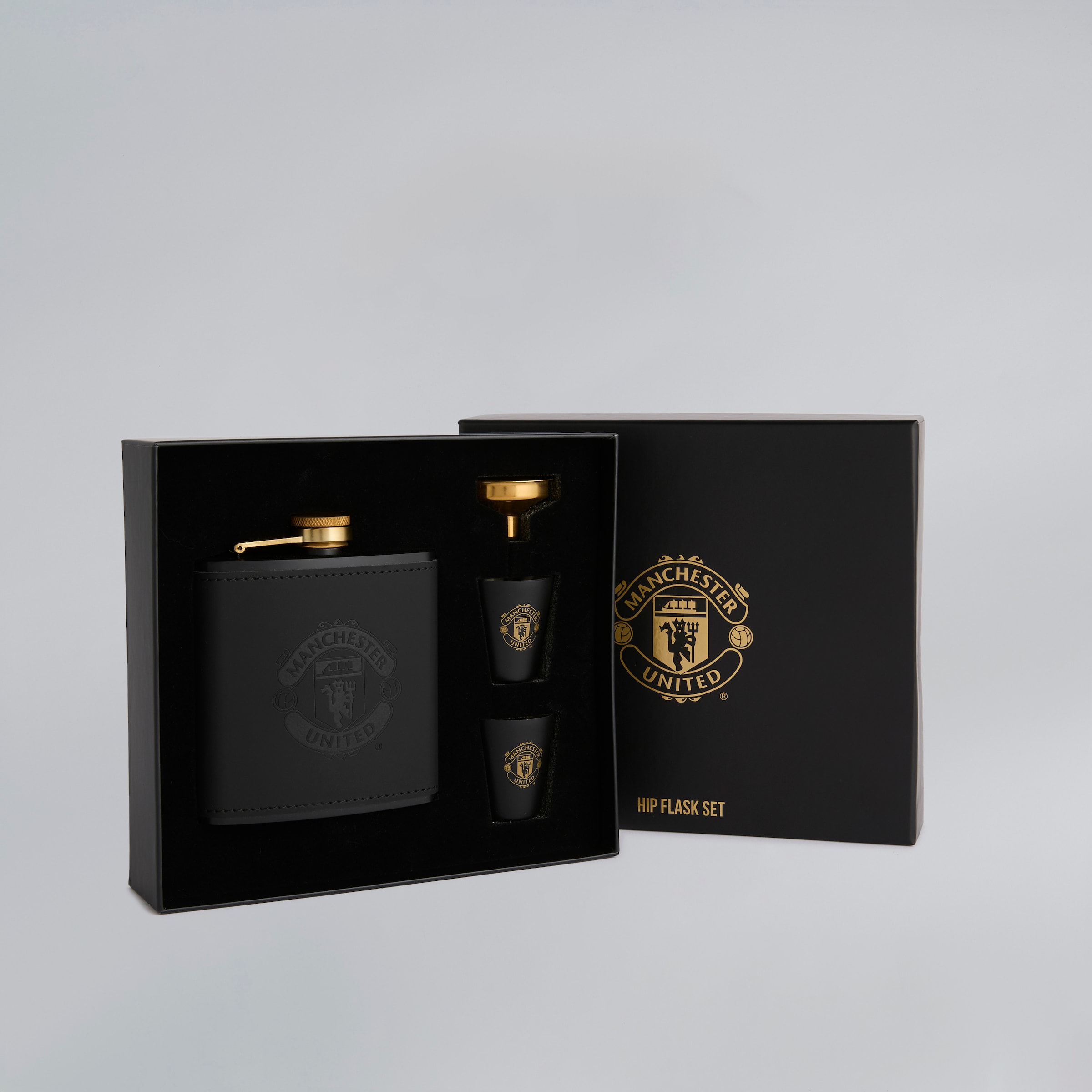 Manchester United Hipflask  Gift Box Black Black Detail [3-4]