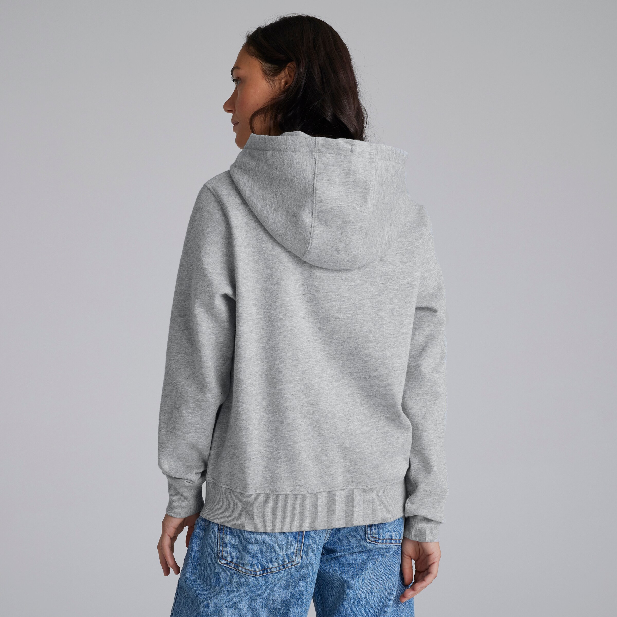 Manchester United Womens Devil Essentials Overhead Hoodie Grey Grey Detail [2-5]