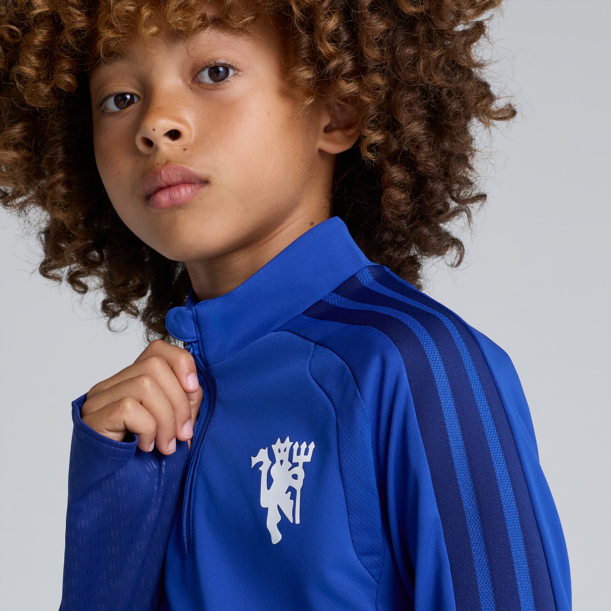 Manchester United Kids 26/27 Cup Training Tiro Top Blue 蓝色 细节 [5-6]