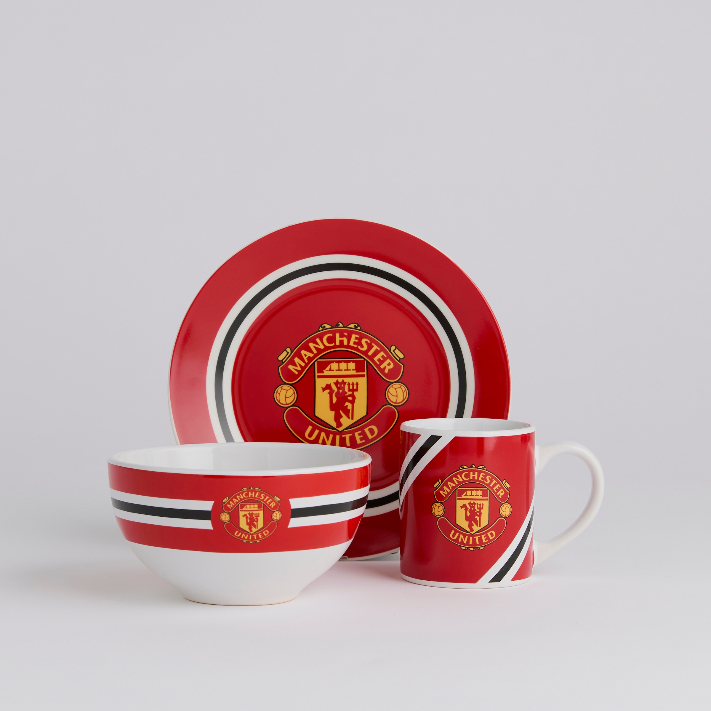 Manchester United Core Stripe Breakfast Set Red Multi Detail [1-4]