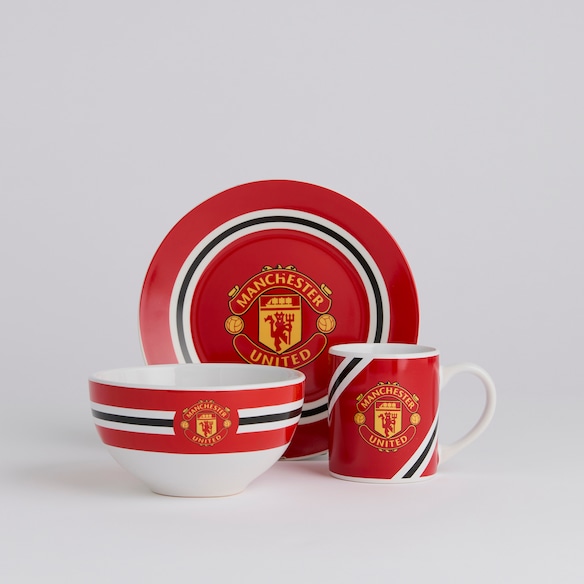 Manchester United Kernstreifen Frühstücksset Rot Multi
