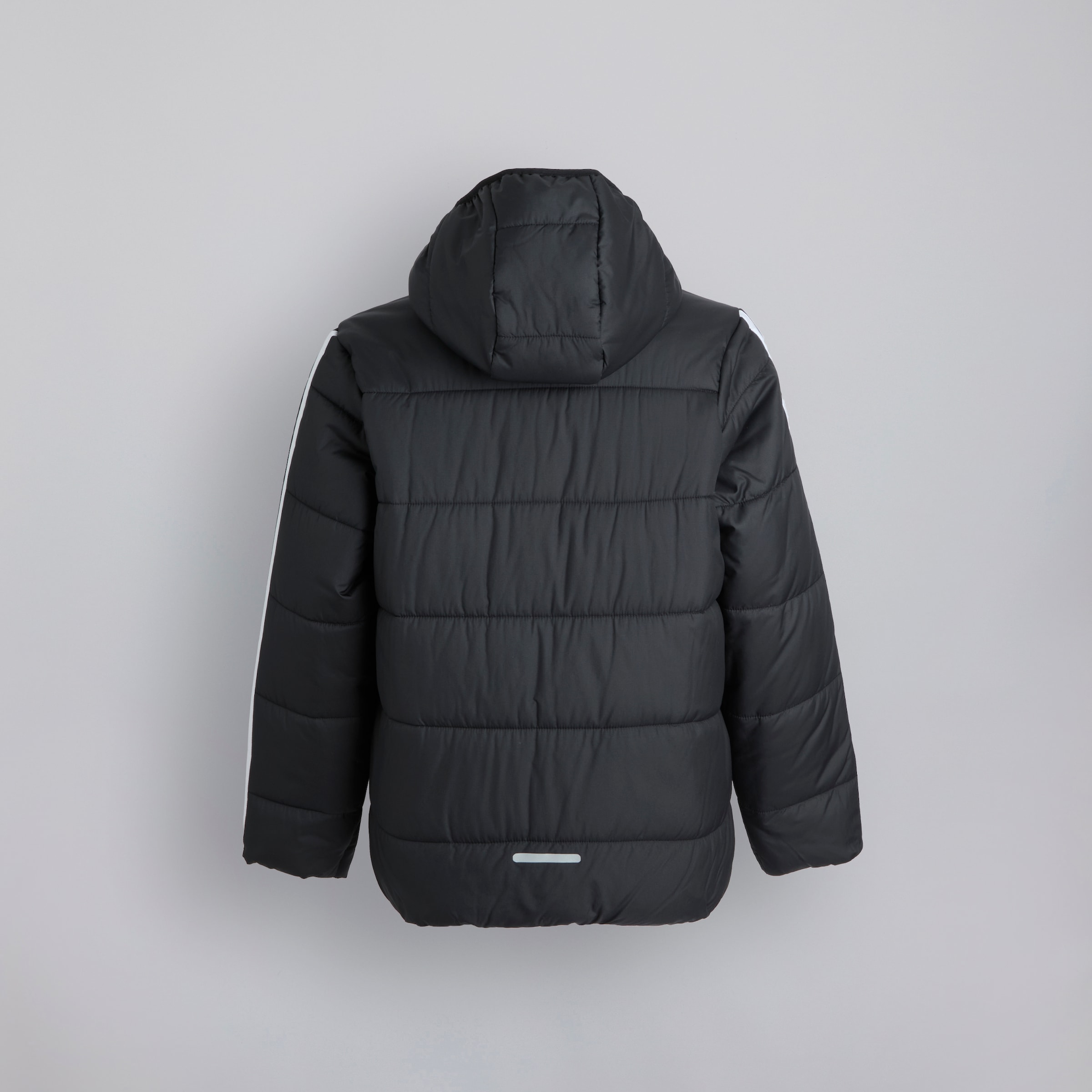 Manchester United x adidas Kids Essentials 3-Stripes Padded Jacket Black Black Detail [2-2]