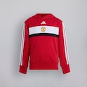 Manchester United x adidas Kids Essentials Tiberio 3-Stripes Fleece Hoodie Red