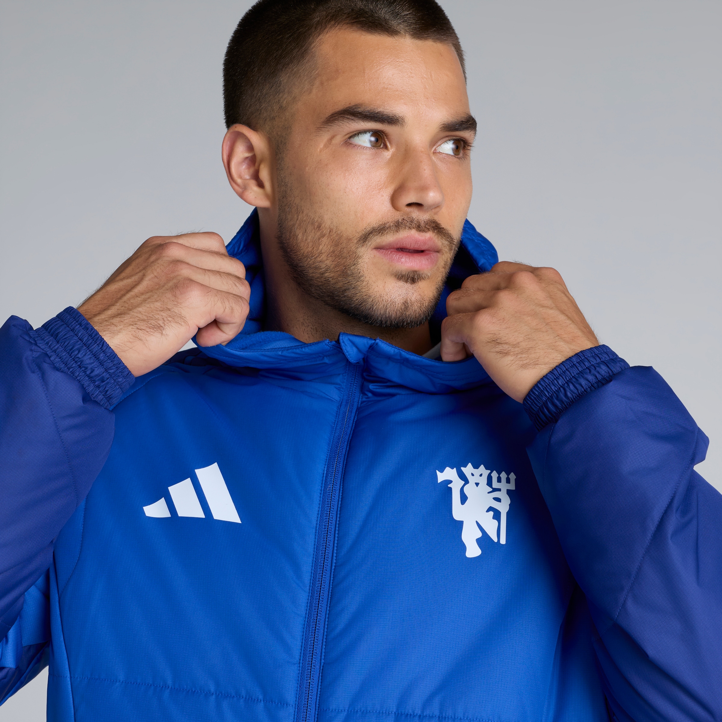 Manchester United 26/27 Cup Training Tiro Authentic Long Coat Blue Blau Detail [4-6]
