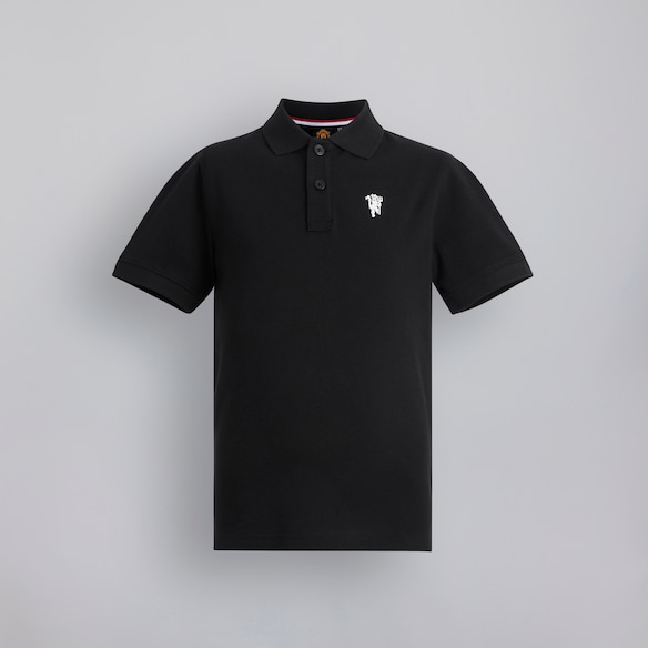 Manchester United Kids Devil Essentials Polo Shirt Black Black