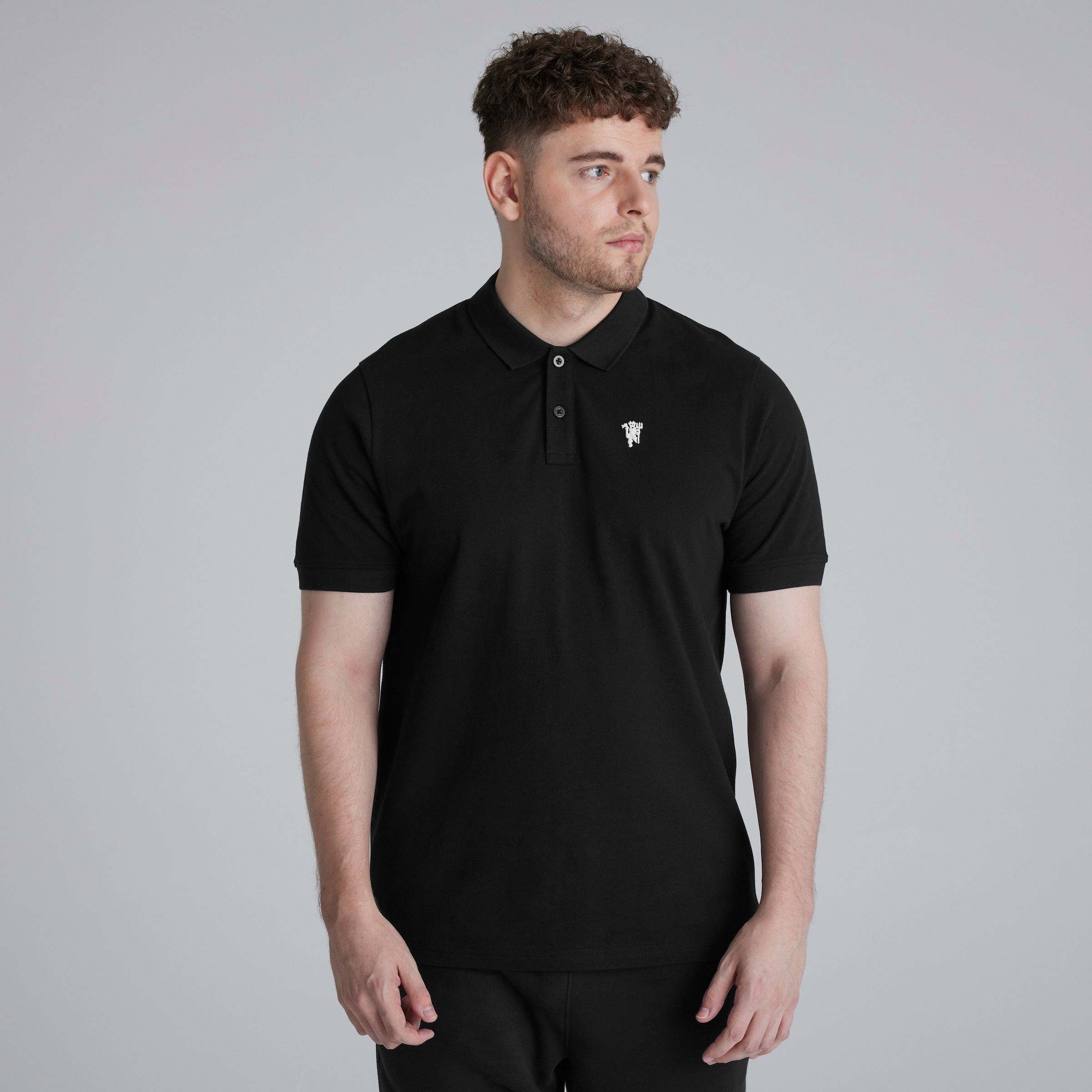 Manchester United Devil Essentials Polo Shirt Black Black