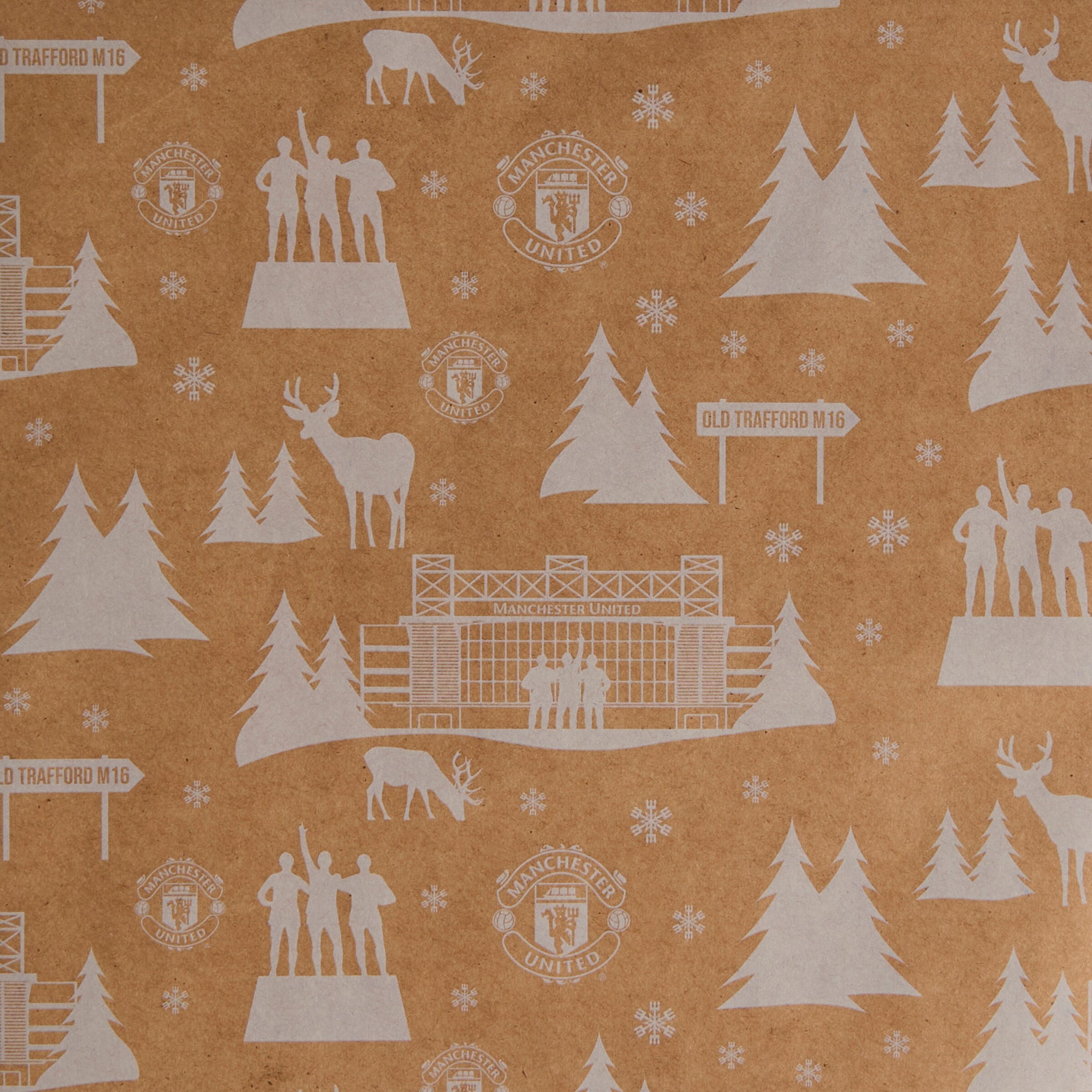 Manchester United Christmas Wrapping Paper Brown Brown Detail [4-4]