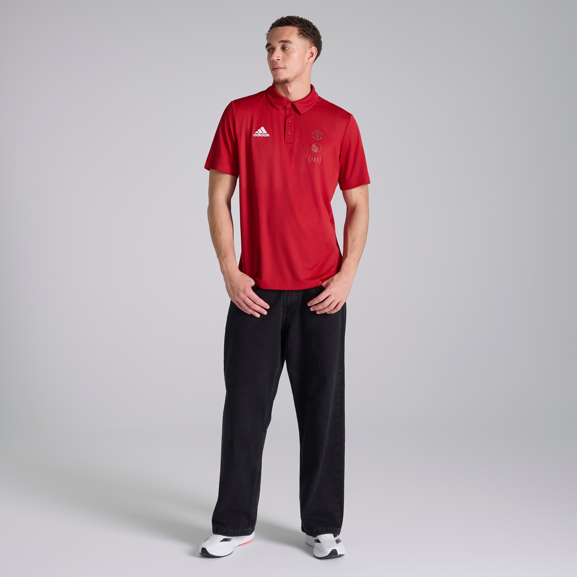 Manchester United x adidas RED4LIFE Polo Red Red Detail [3-8]
