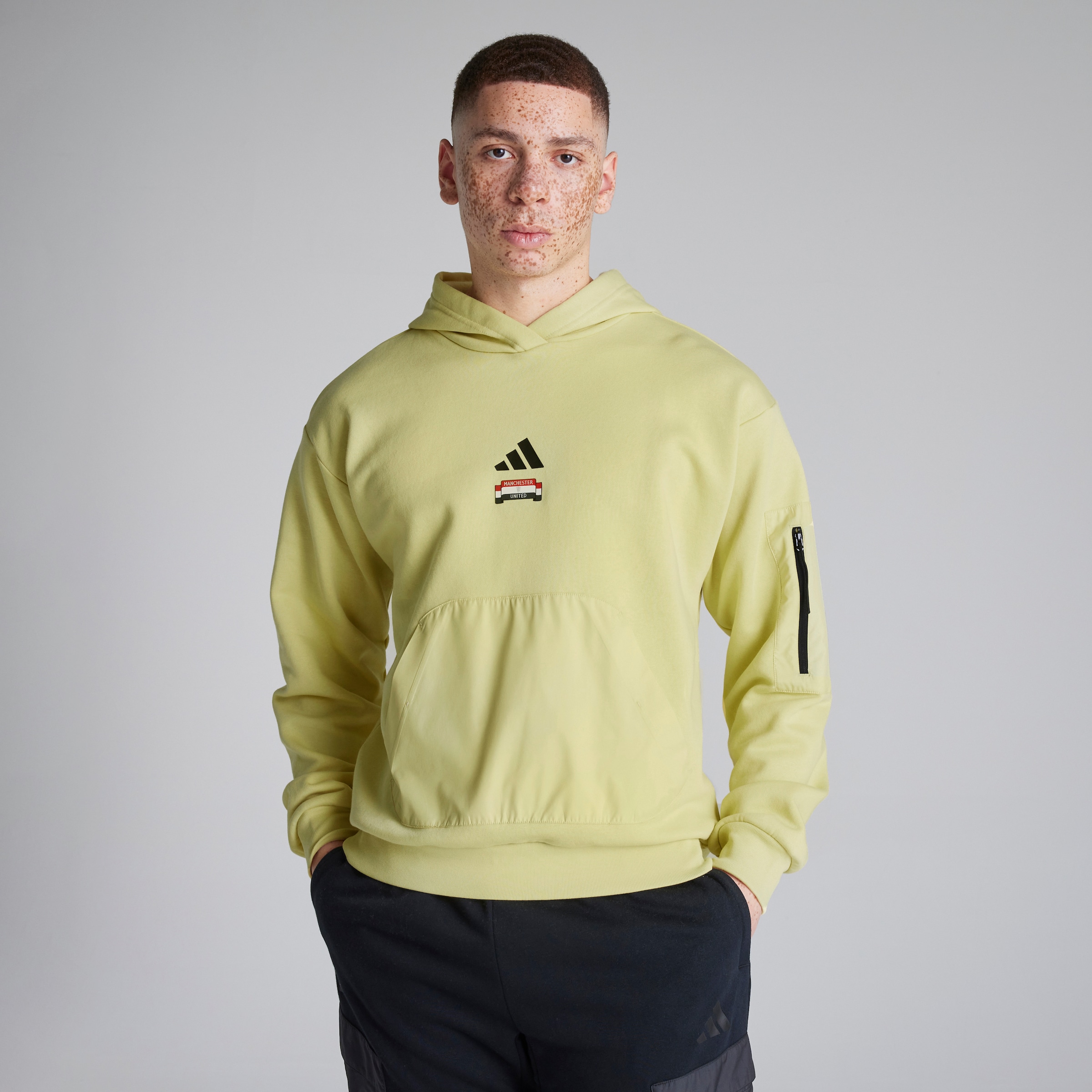 Manchester United x adidas City Escape Fleece Hoodie Yellow Yellow