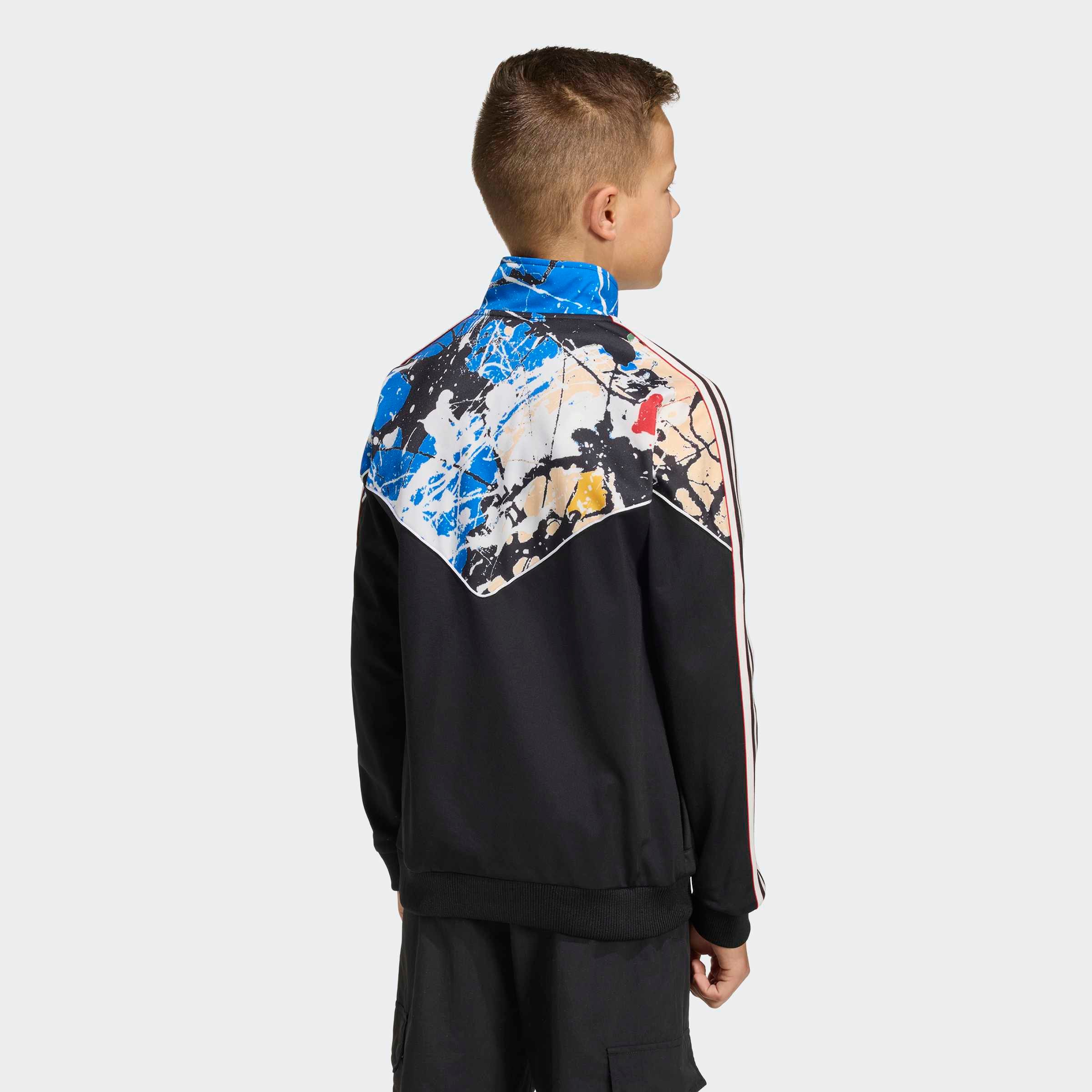 Manchester United x adidas Kids Stone Roses Track Jacket Black Black Detail [2-7]