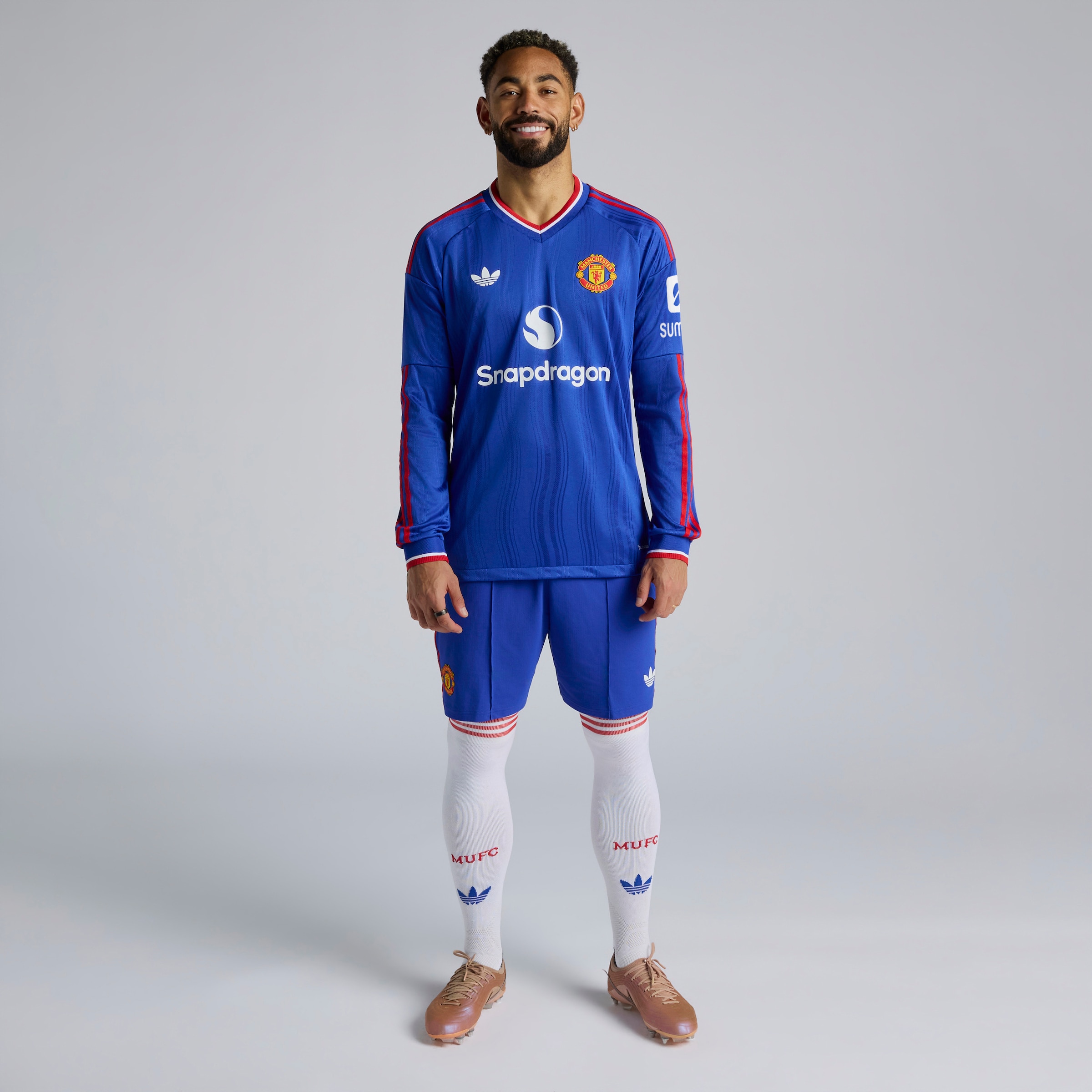 Manchester United 26/27 Away Authentic Long Sleeve Jersey Blue Detail [2-4]