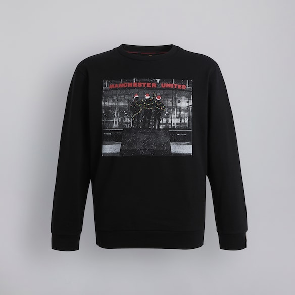 Manchester United Kids Trinity Christmas Jumper Black Black