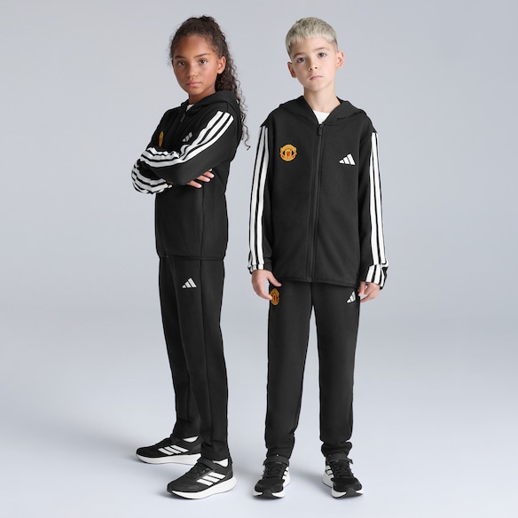 Manchester United x adidas Kids Essentials French Terry Tracksuit Black Black