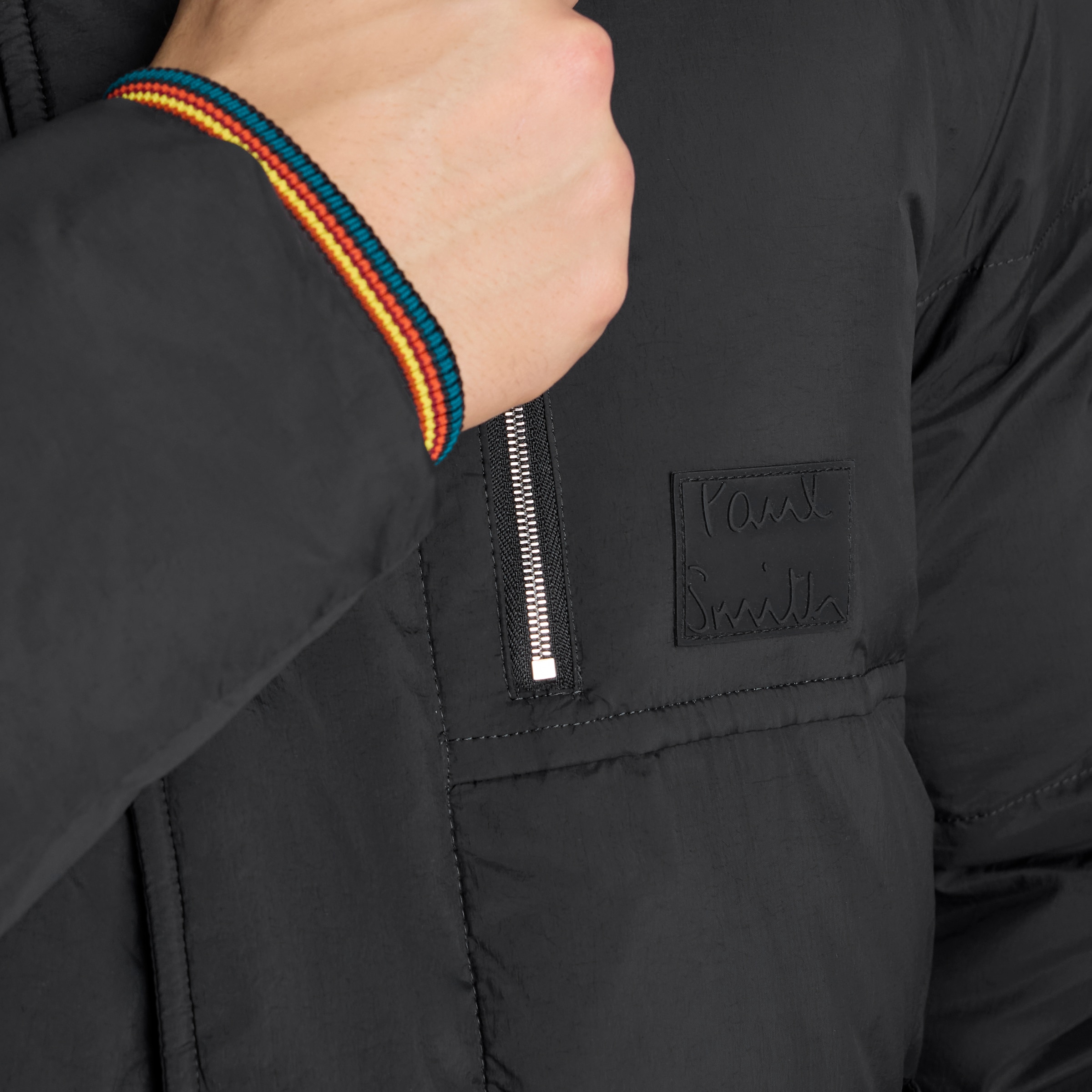 Paul Smith Water Repellent Mid-Length Down Coat Black Noir Détail [6-7]