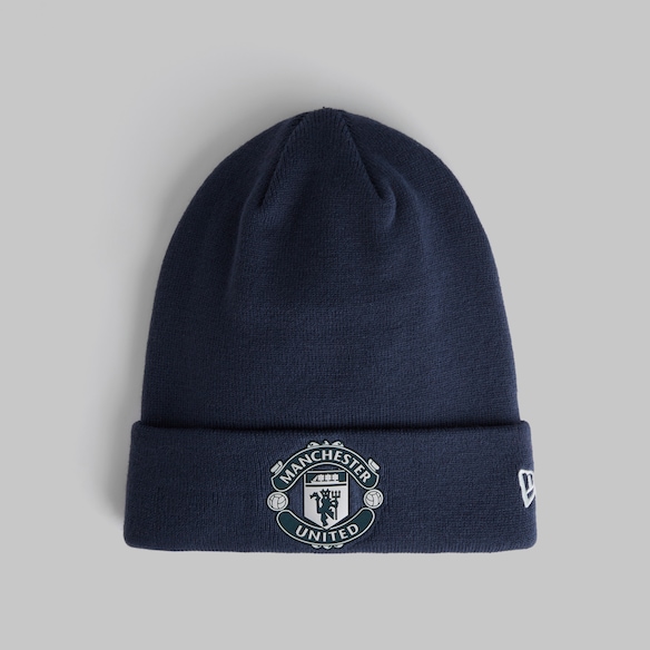 Manchester United x New Era Rubber WovenCuff Beanie Navy Navy blue