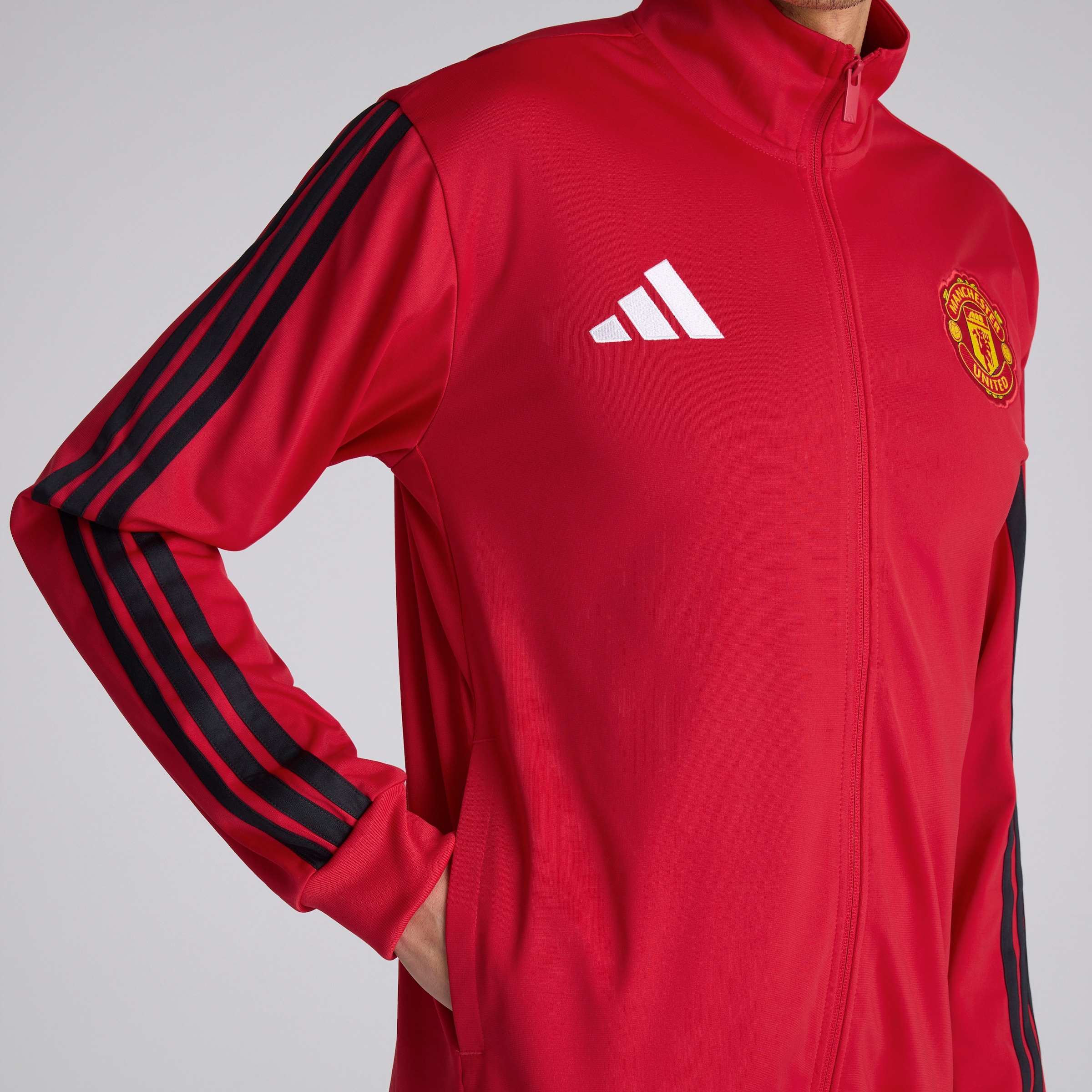Manchester United x adidas DNA Track Top Red 빨간색 세부 사항 [5-5]