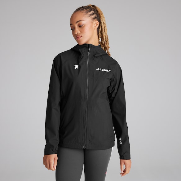 Manchester United x adidas Womens Terrex RAIN.RDY Jacket Black Black