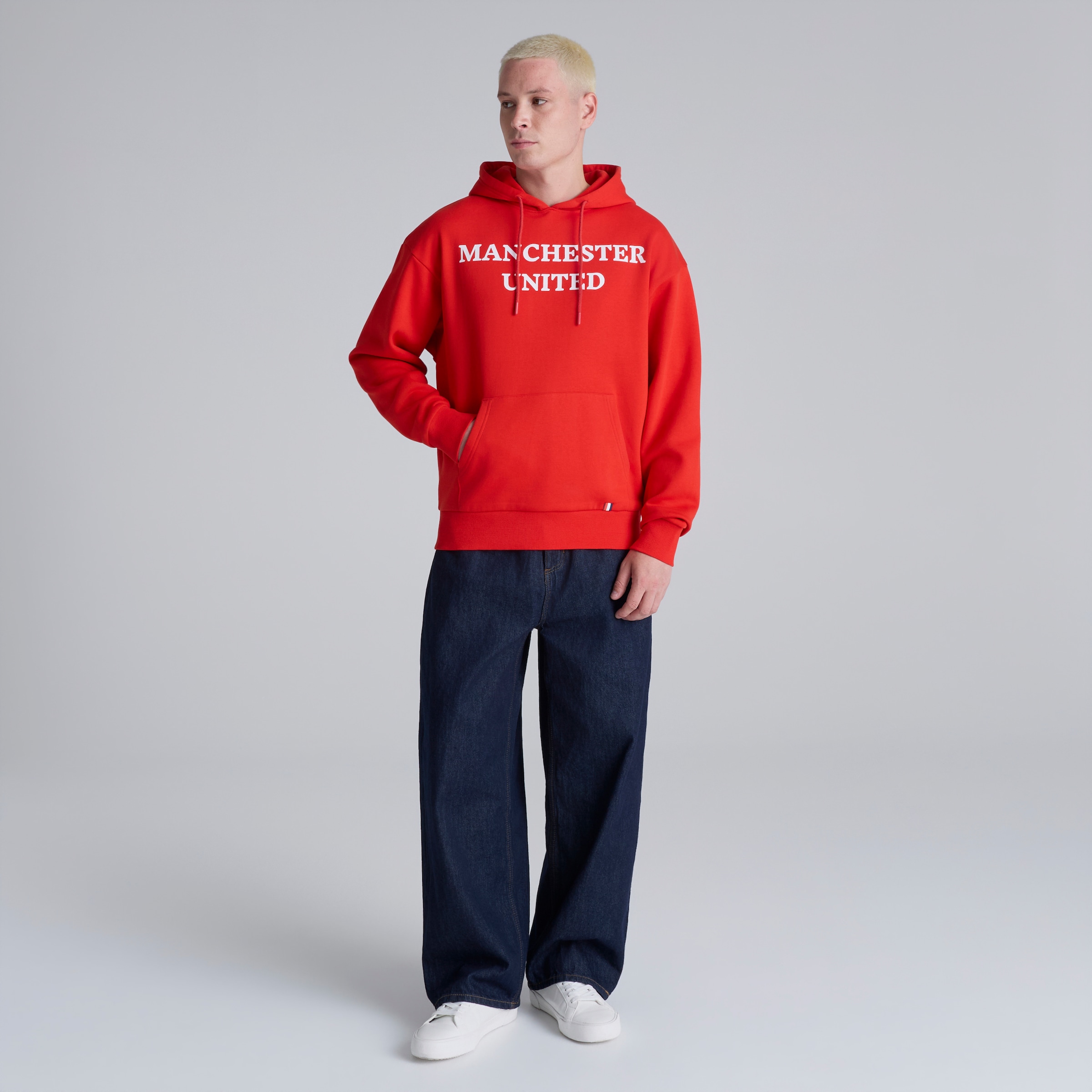 Manchester United Club Colours Hoodie Red Rouge Détail [3-6]