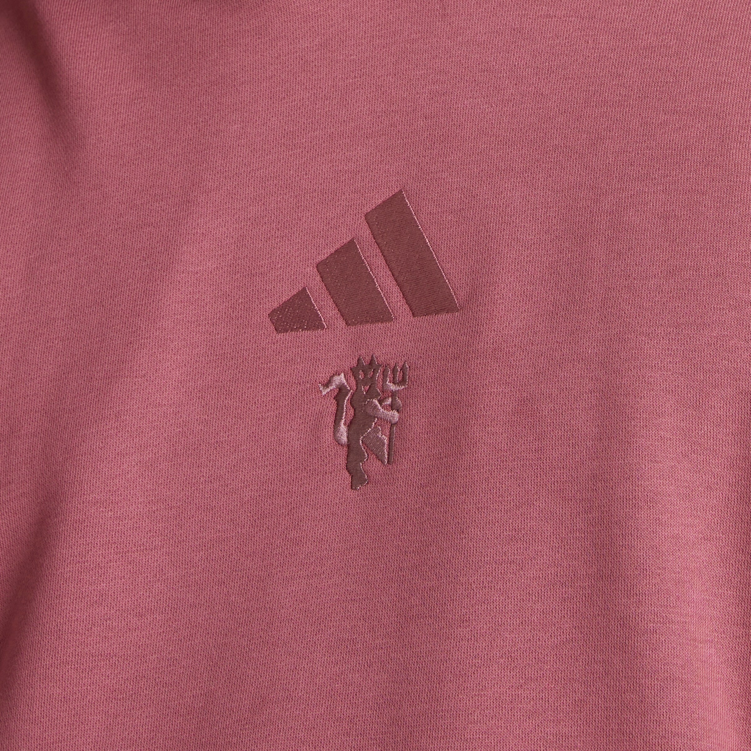 Manchester United x adidas ALL SZN Fleece Hoodie Burgundy Red Detail [5-8]