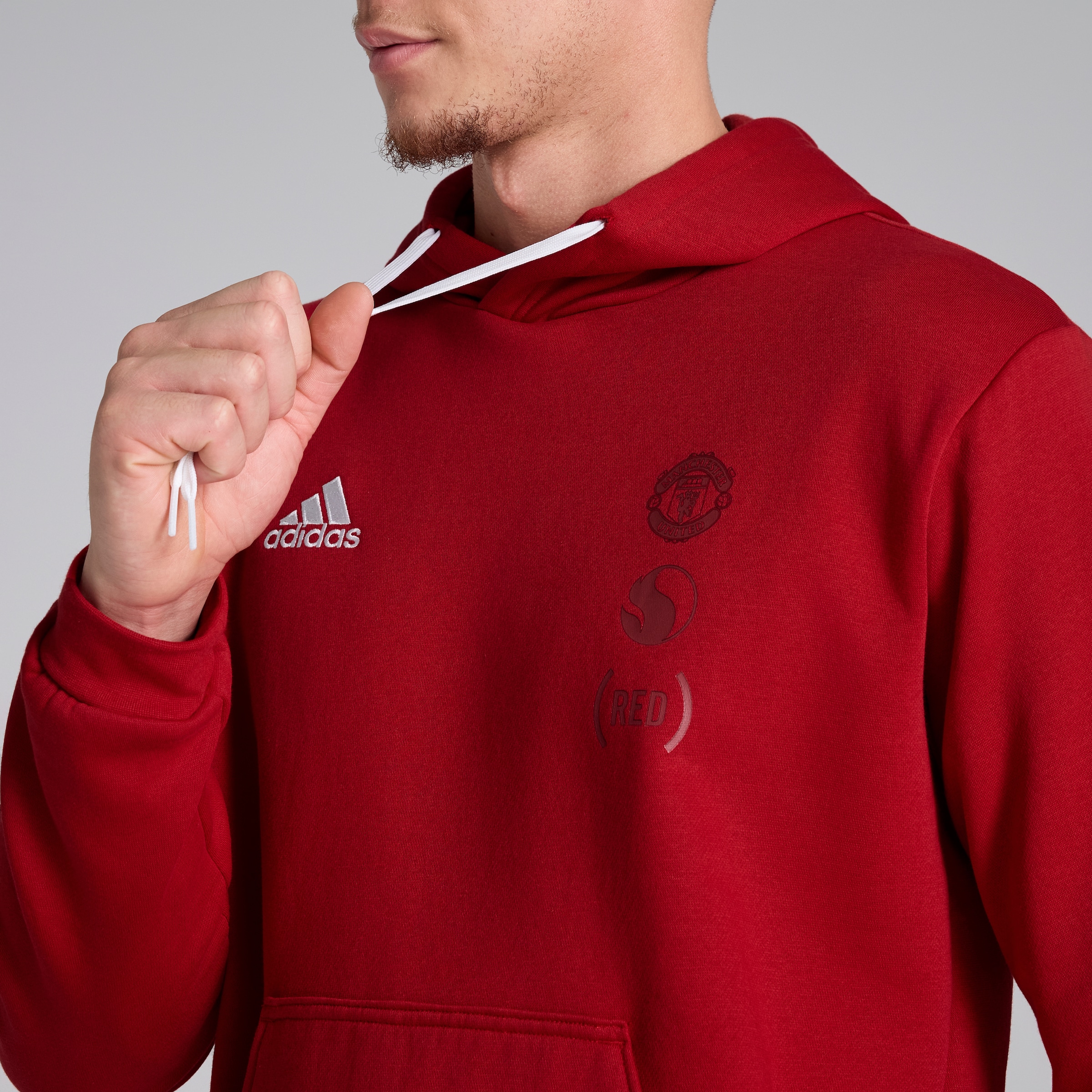Manchester United x adidas RED4LIFE Hoodie Red Red Detail [5-8]