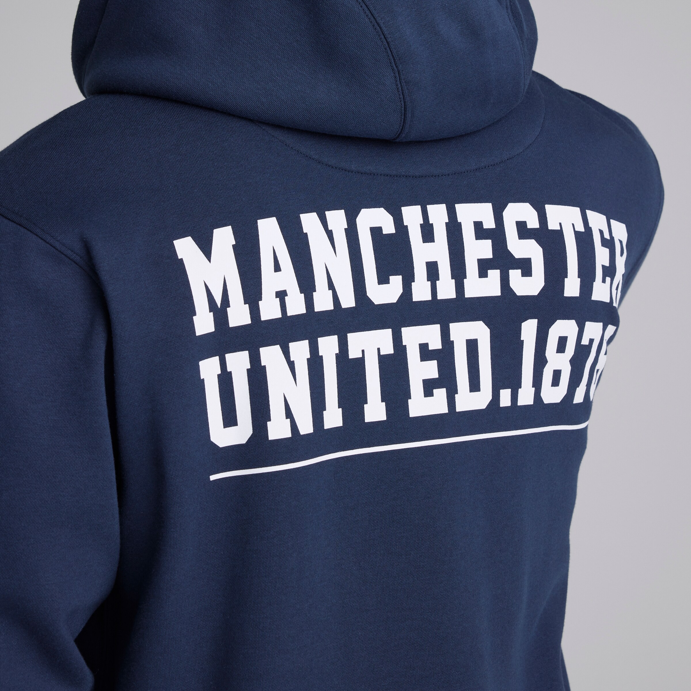 Manchester United Mens Varsity Back Print Overhead Hoodie Navy Navy blue 细节 [5-5]