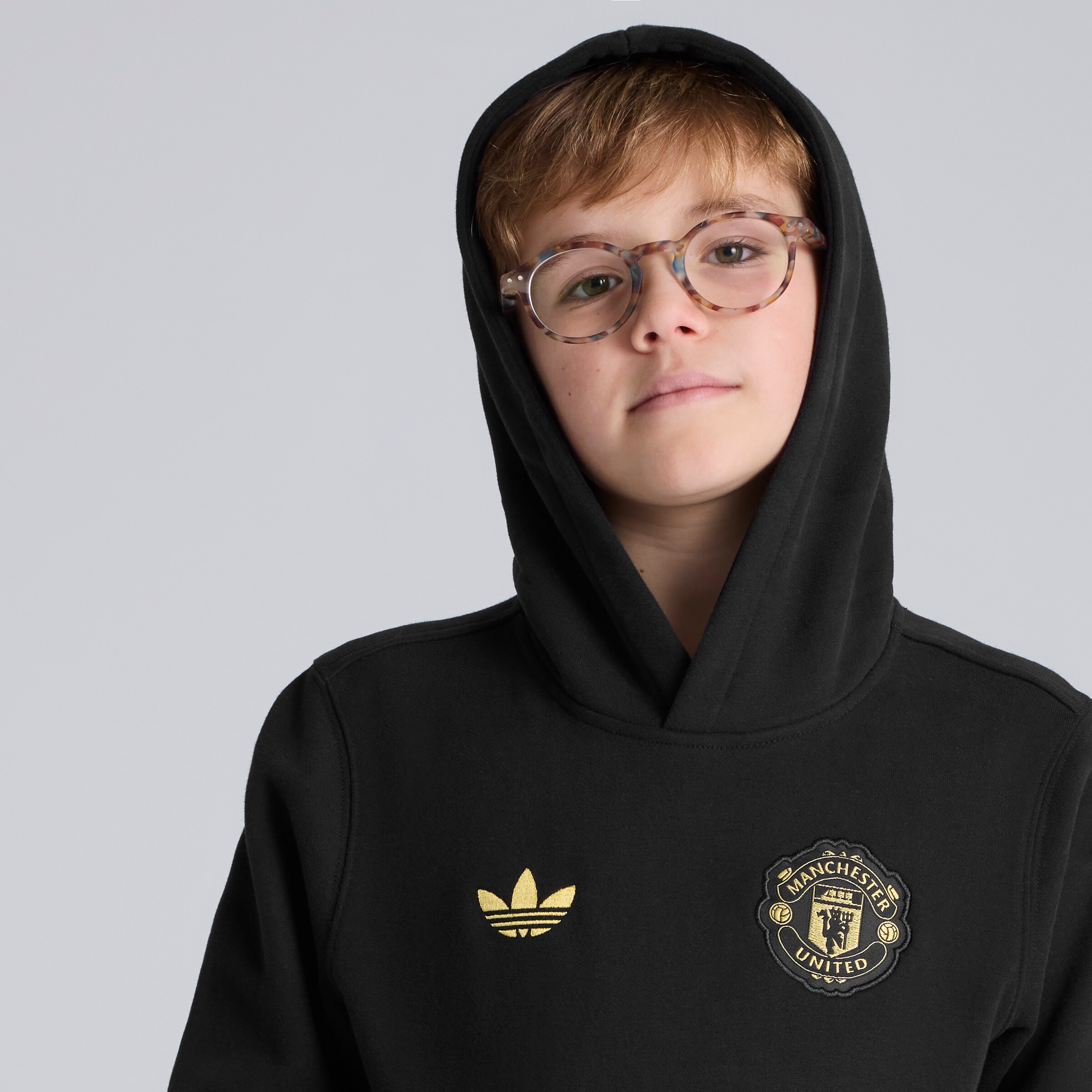 Manchester United Cultural Story Hoodie Kids 검정색 세부 사항 [4-6]