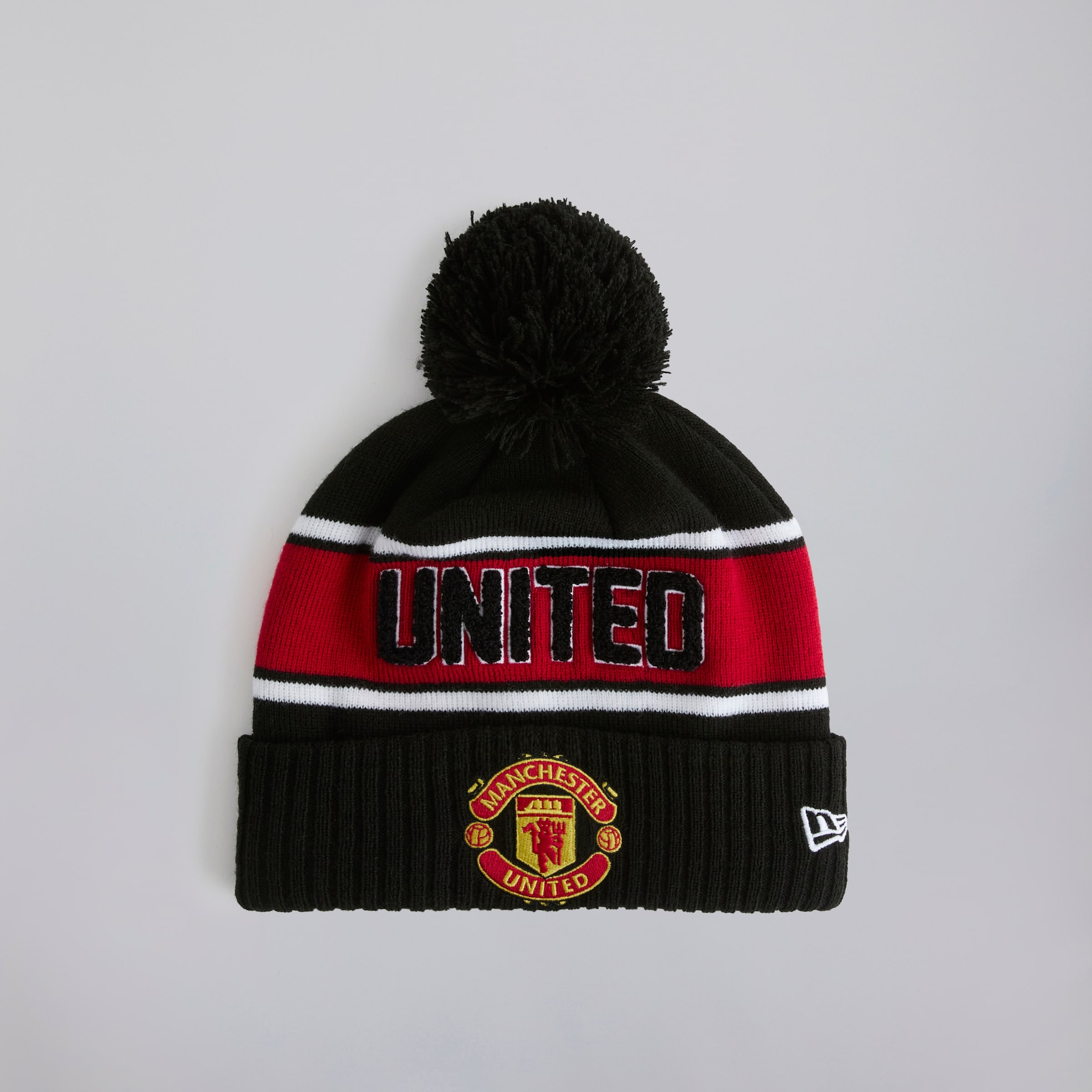 Manchester United x New Era Sport Knit Bobble Beanie Black Black