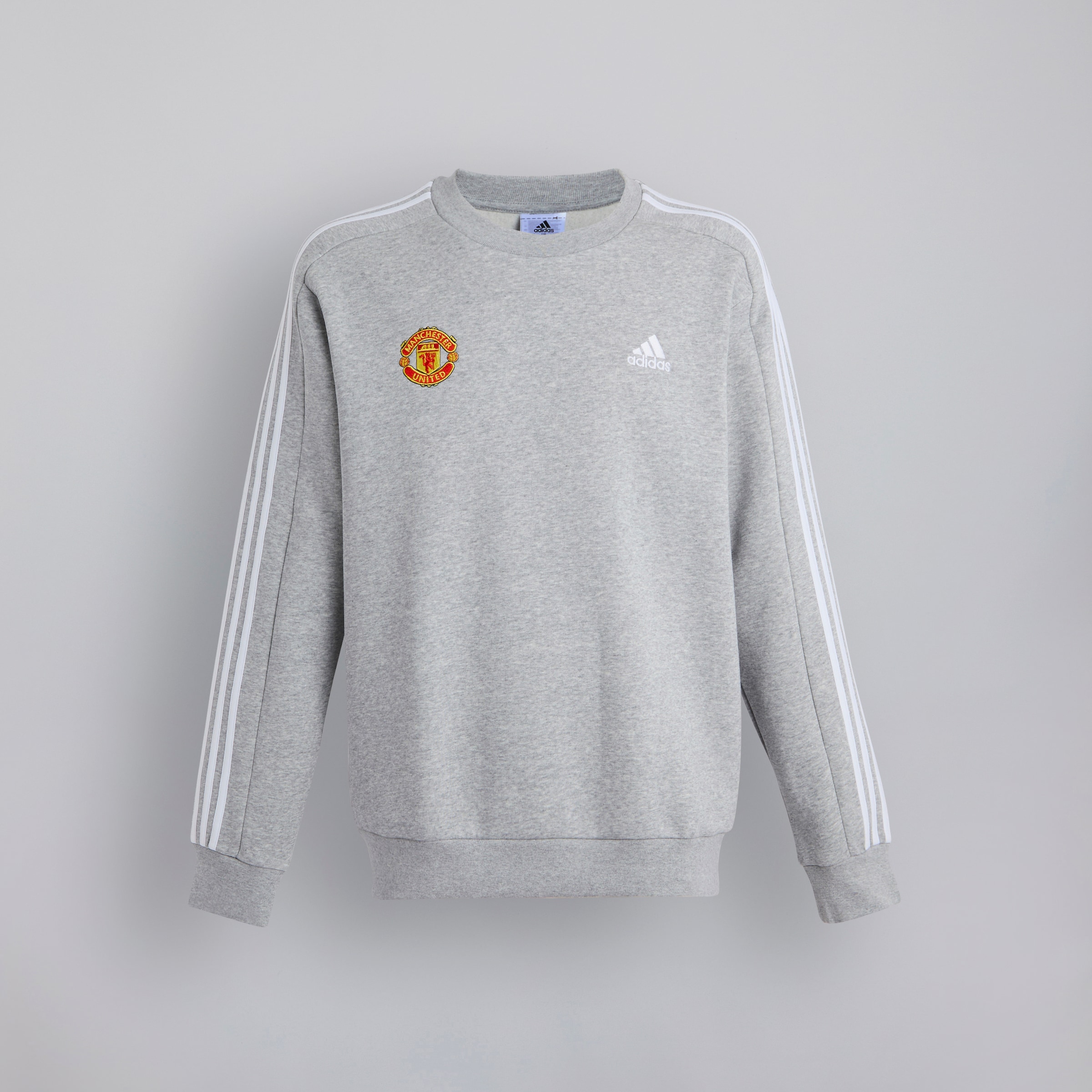 Manchester United x adidas Essentials Fleece 3-Stripes Sweatshirt Grey Grey