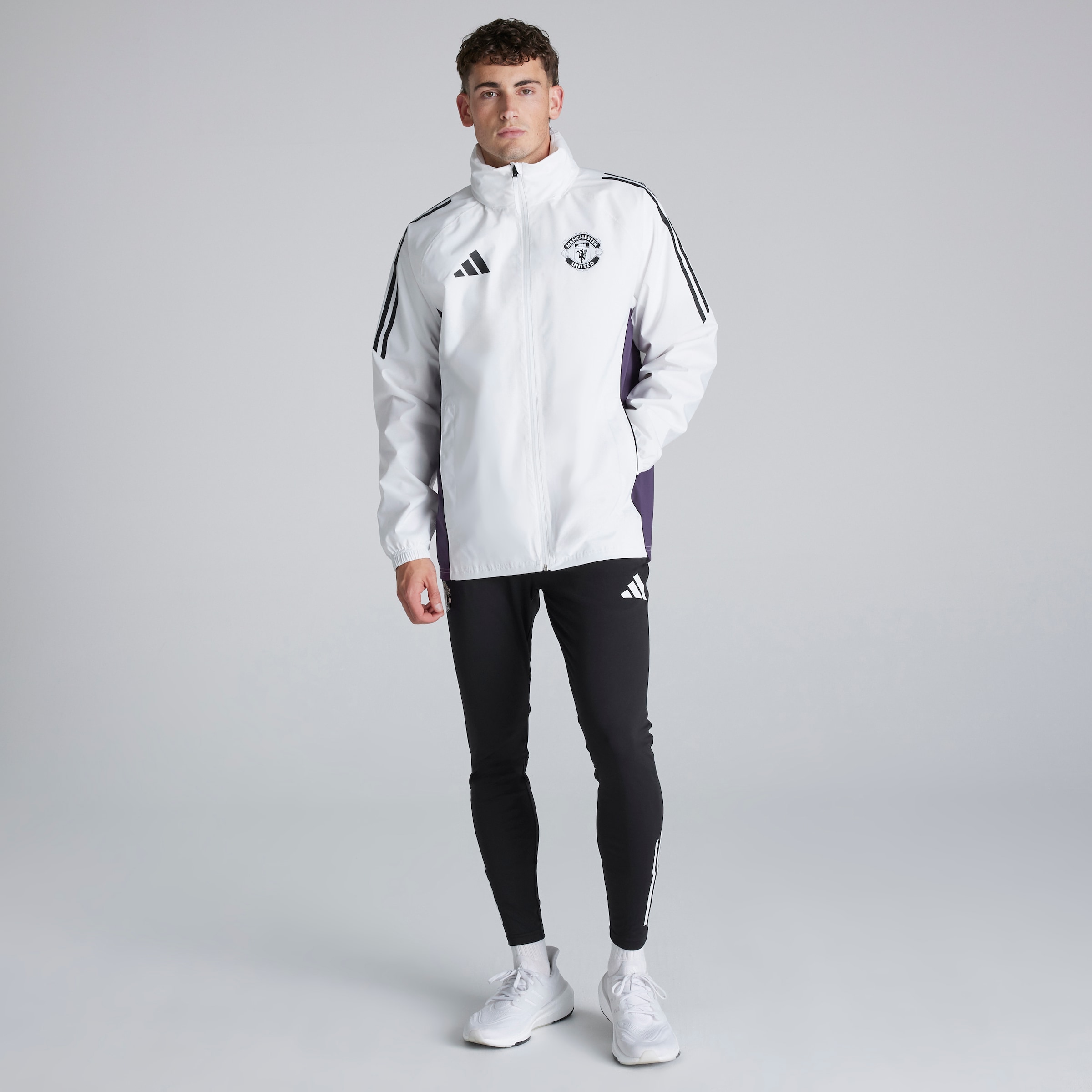 Manchester United Tiro 25 Competition Rain Jacket Blanc Détail [3-5]