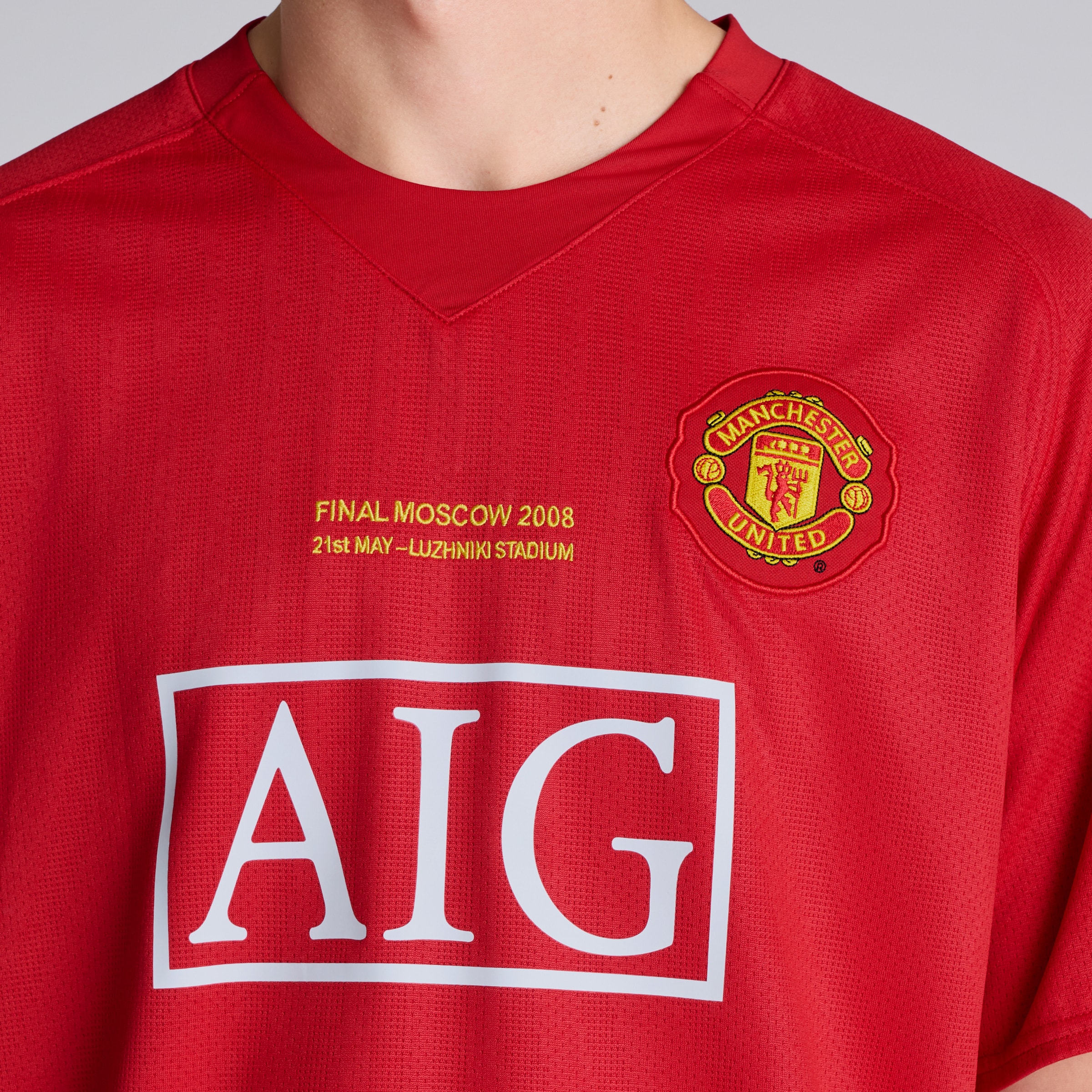 Manchester United 2007-09 Retro Home Champions League Final Shirt Red Rot Detail [2-7]