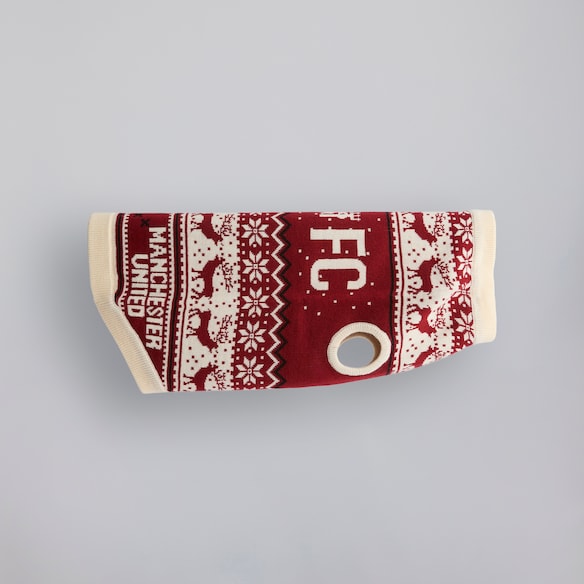 Manchester United Pet Fairisle Christmas Jumper Red Multi