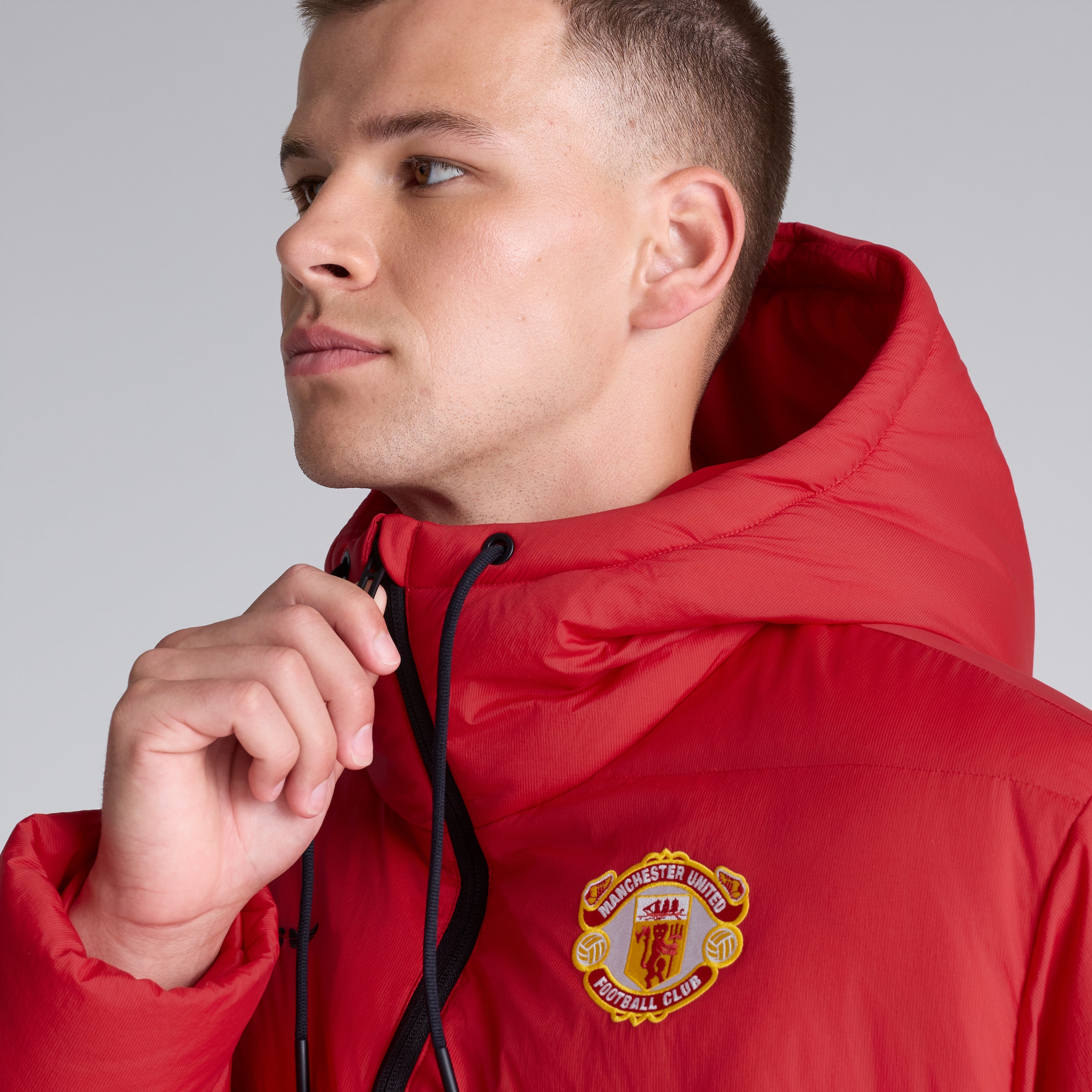 Manchester United x adidas EQT Down Jacket Red Red Detail [6-7]
