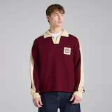 Manchester United Theatre of Dreams Knitted Polo Shirt Burgundy