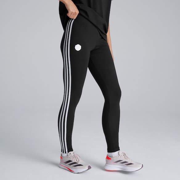 Manchester United x adidas Womens Future Icons 3-Stripes Leggings Black 黑色