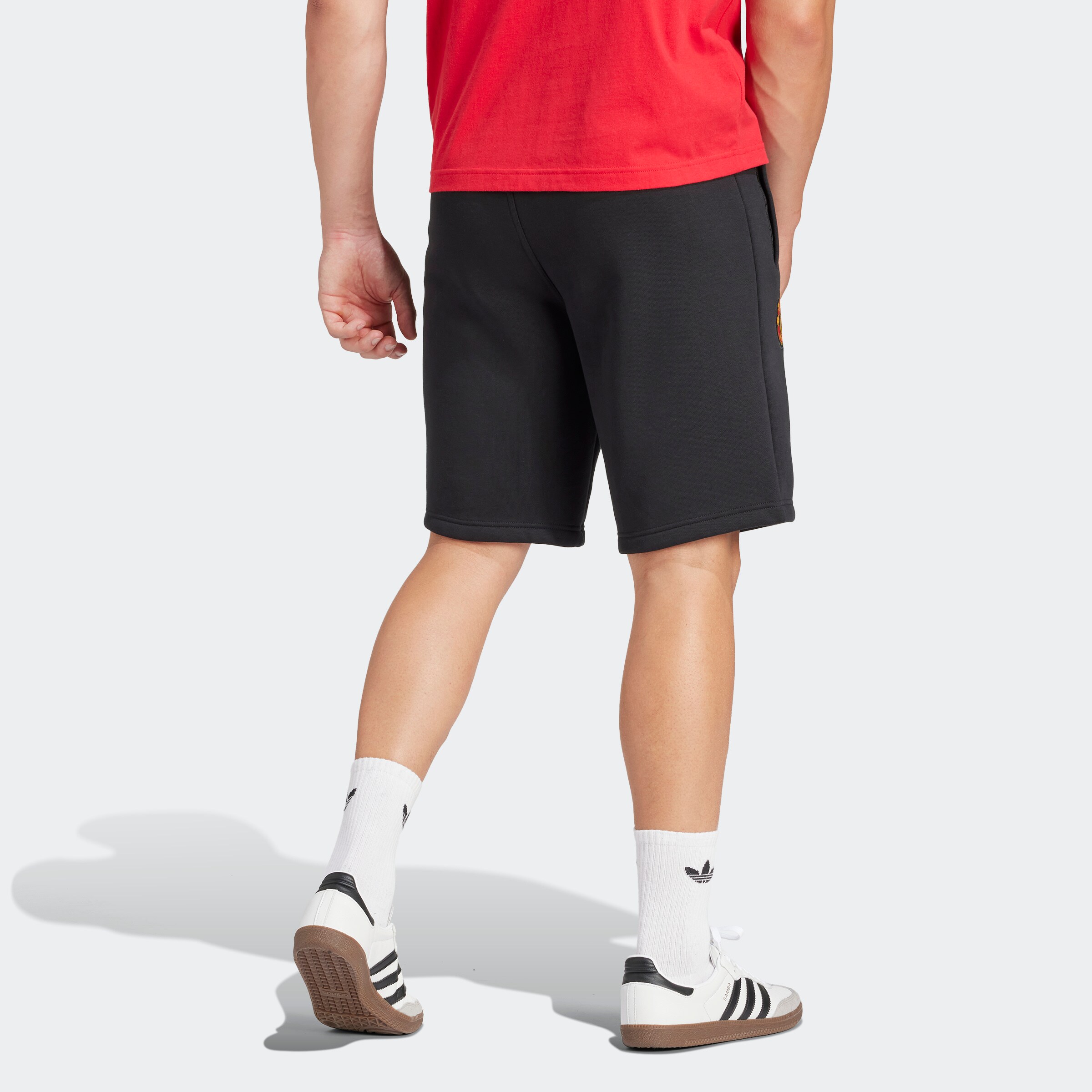 Manchester United x adidas Originals Essentials Shorts - Black Black Detail [2-4]