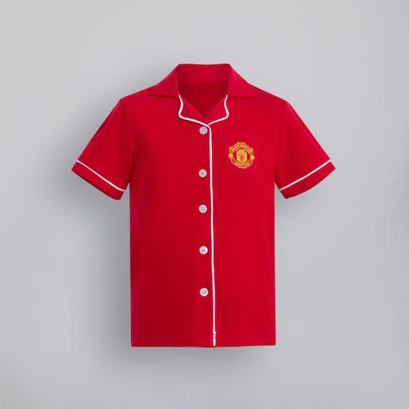 Manchester United Girls Button Through Pyjama Set Red Rojo