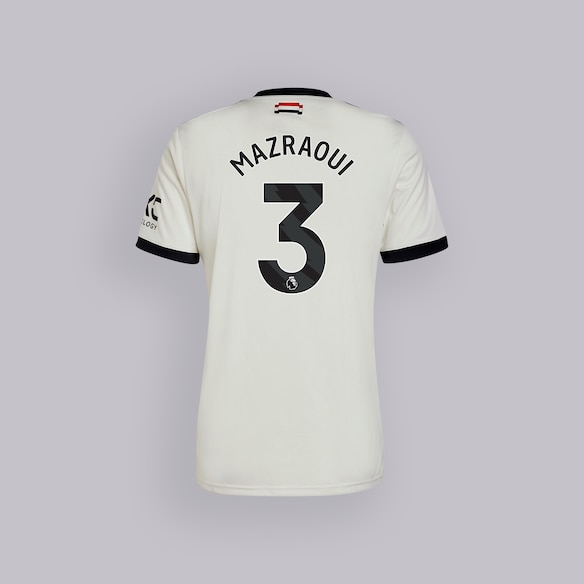 Manchester United 24/25 Third Jersey with Mazraoui 3 EPL Printing & Badge White