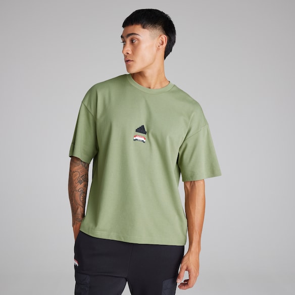 Manchester United x adidas Mens City Escape T-Shirt Green Green