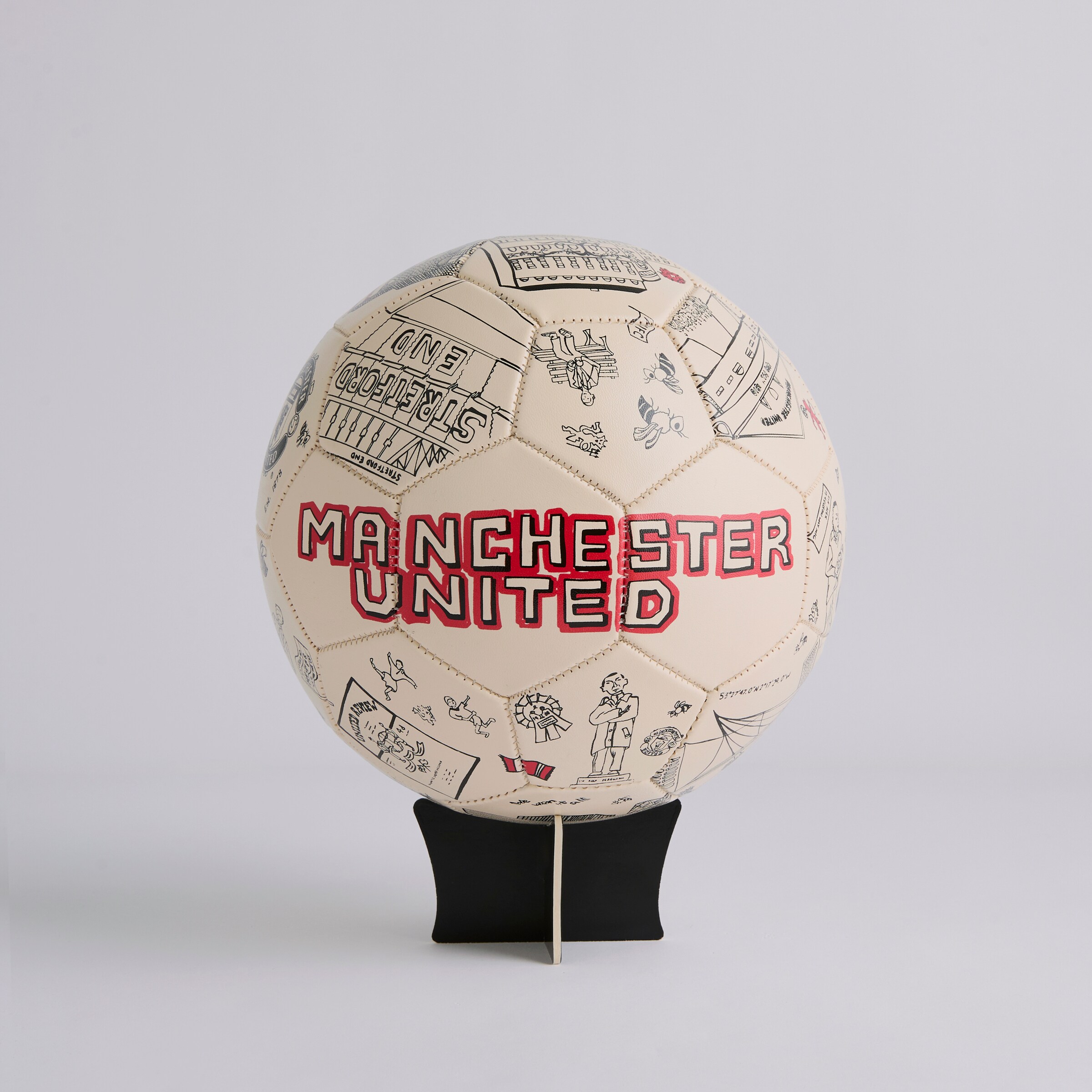 Manchester United Size 5 Illustrated Football White White Detail [2-5]