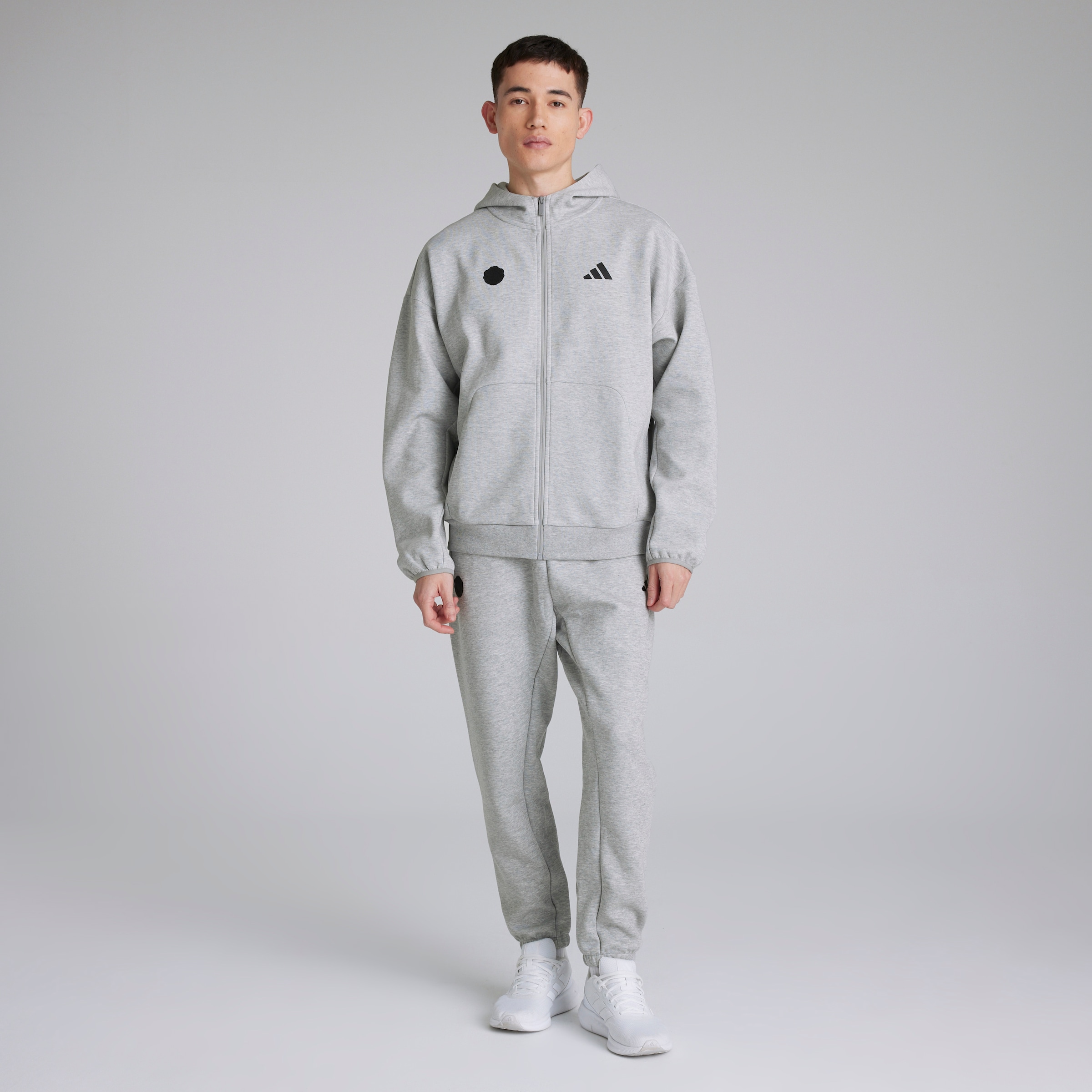 Manchester United x adidas Future Icons Joggers Grey Marl Gris Détail [3-5]