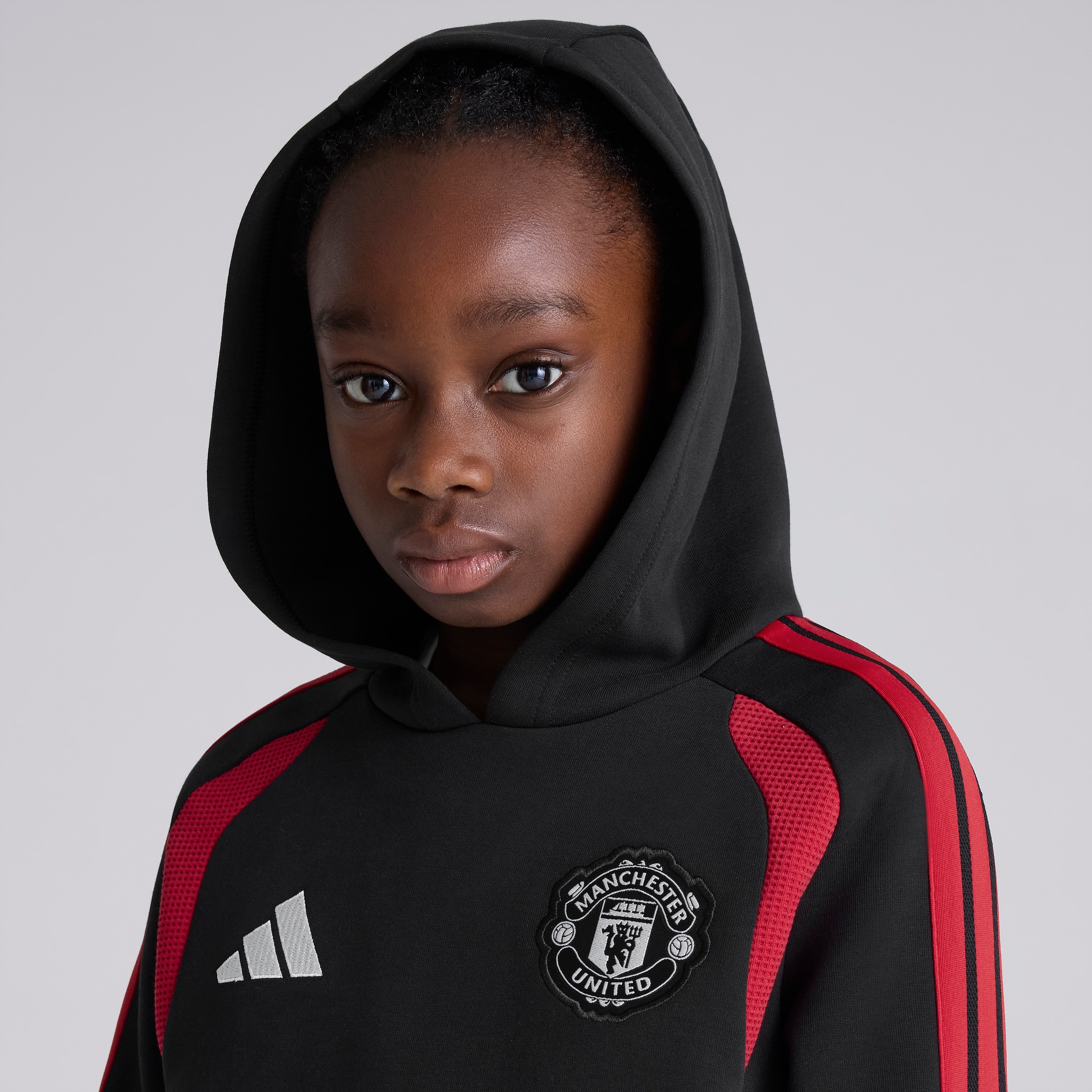 Manchester United Kids 26/27 Training Tiro Hoodie Black Black Detail [6-6]