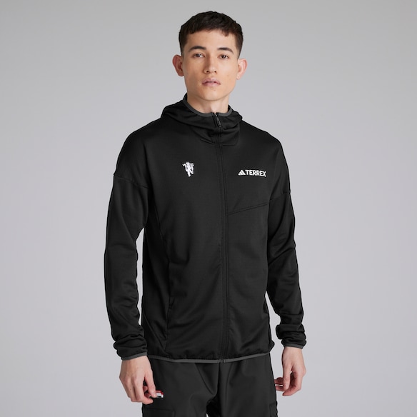 Manchester United x adidas Terrex Xperior Light Fleece Hooded Jacket Black Black