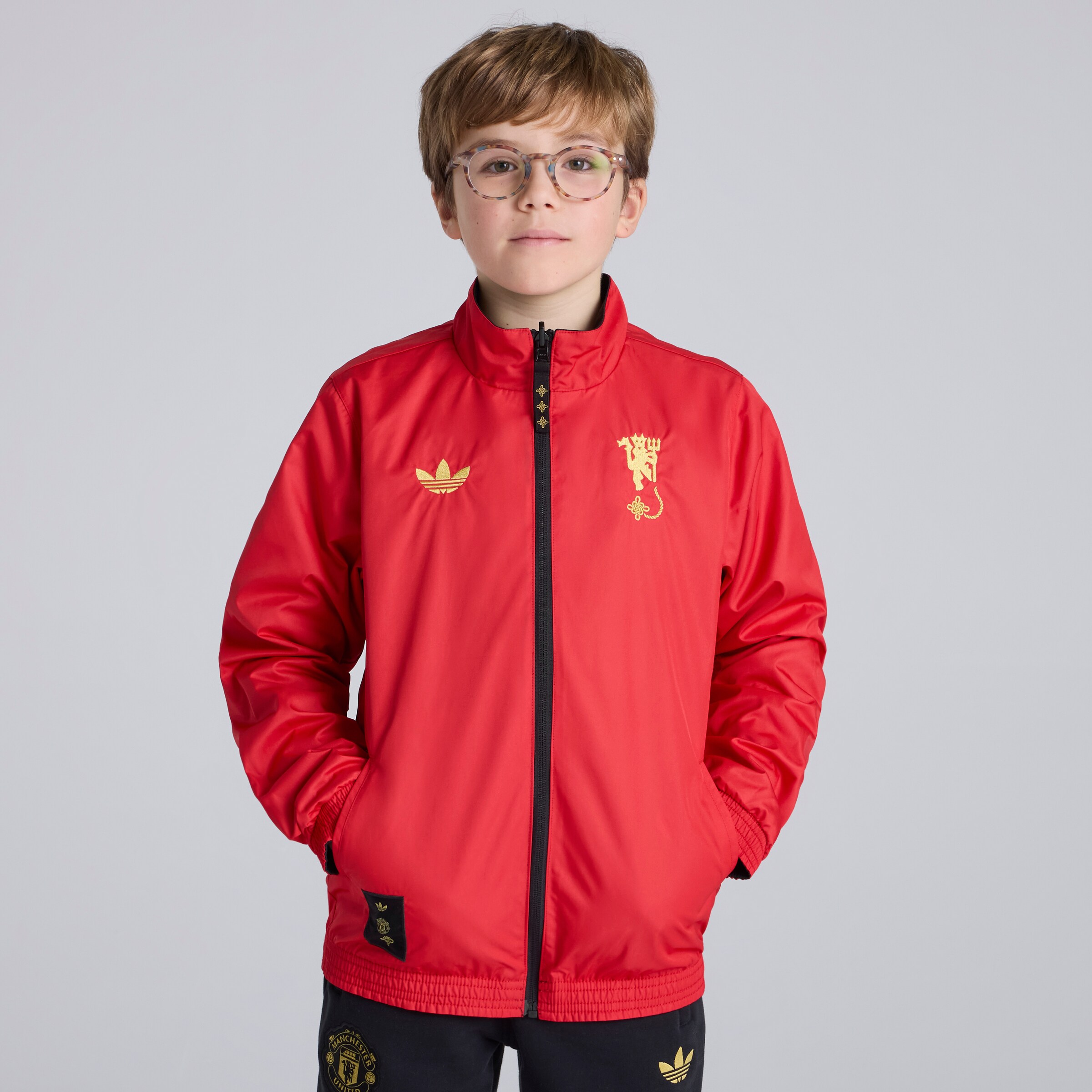Manchester United Cultural Story Reversible Jacket Kids 검정색 세부 사항 [6-8]